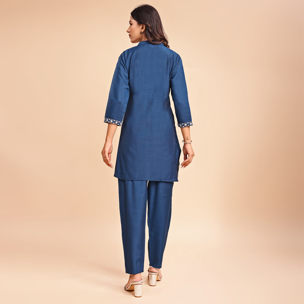 Casual Embroidered Cord Set