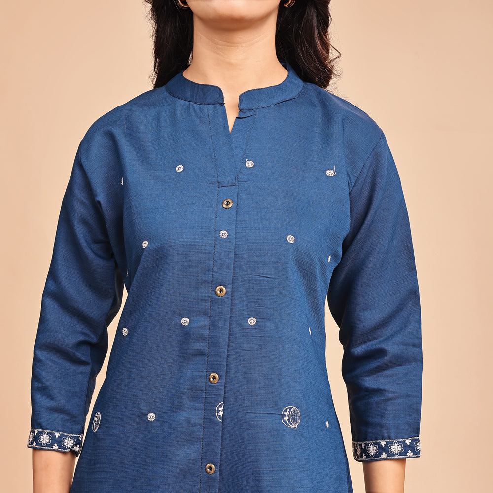 Casual Embroidered Cord Set