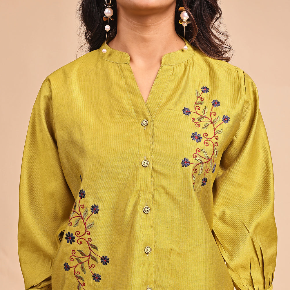 Casual Embroidered Cord Set