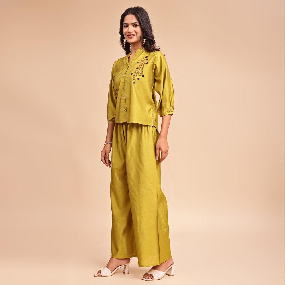 Casual Embroidered Cord Set