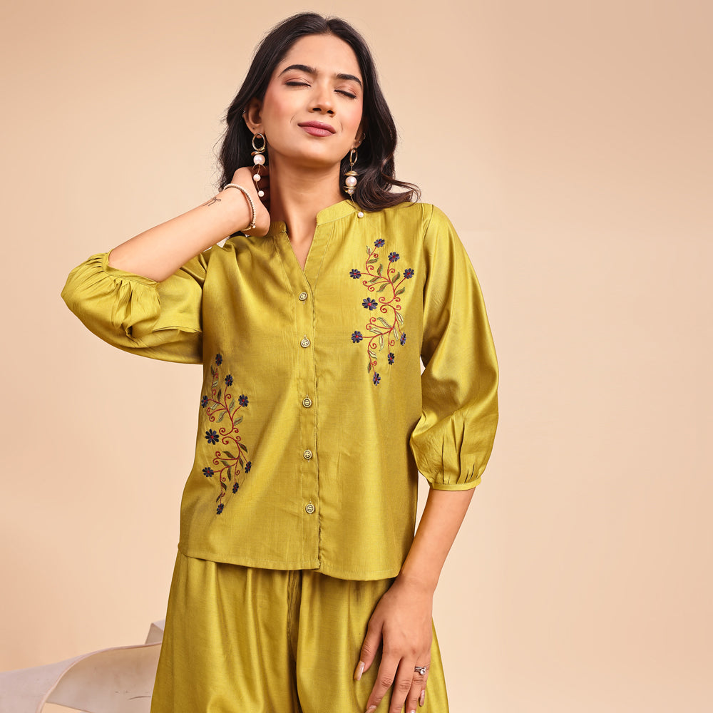 Casual Embroidered Cord Set