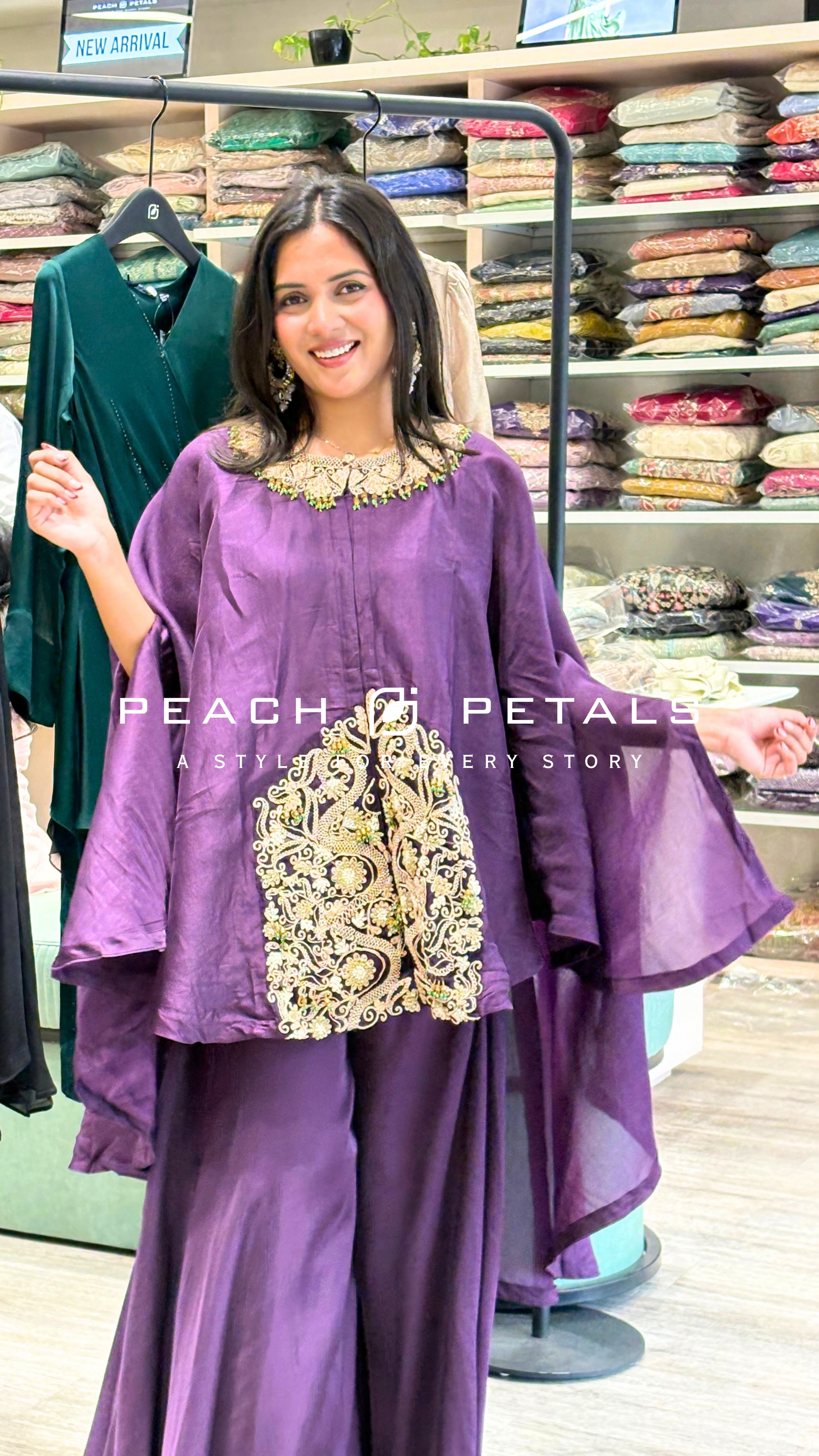 Elegant Embroidered Kaftan Palazzo Set