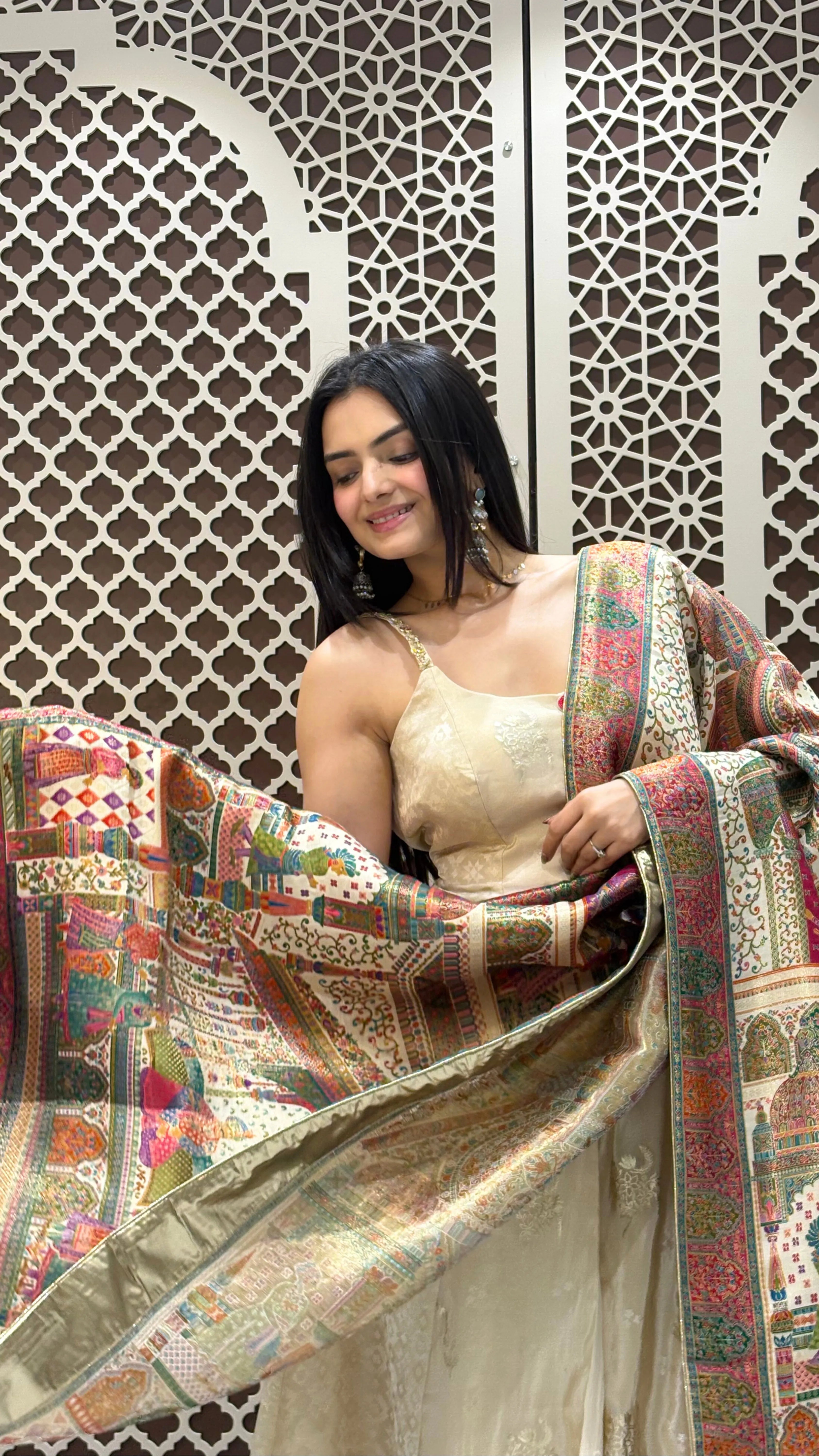 Banarasi Brocade Anarkali Suit with Kalamkari Dupatta