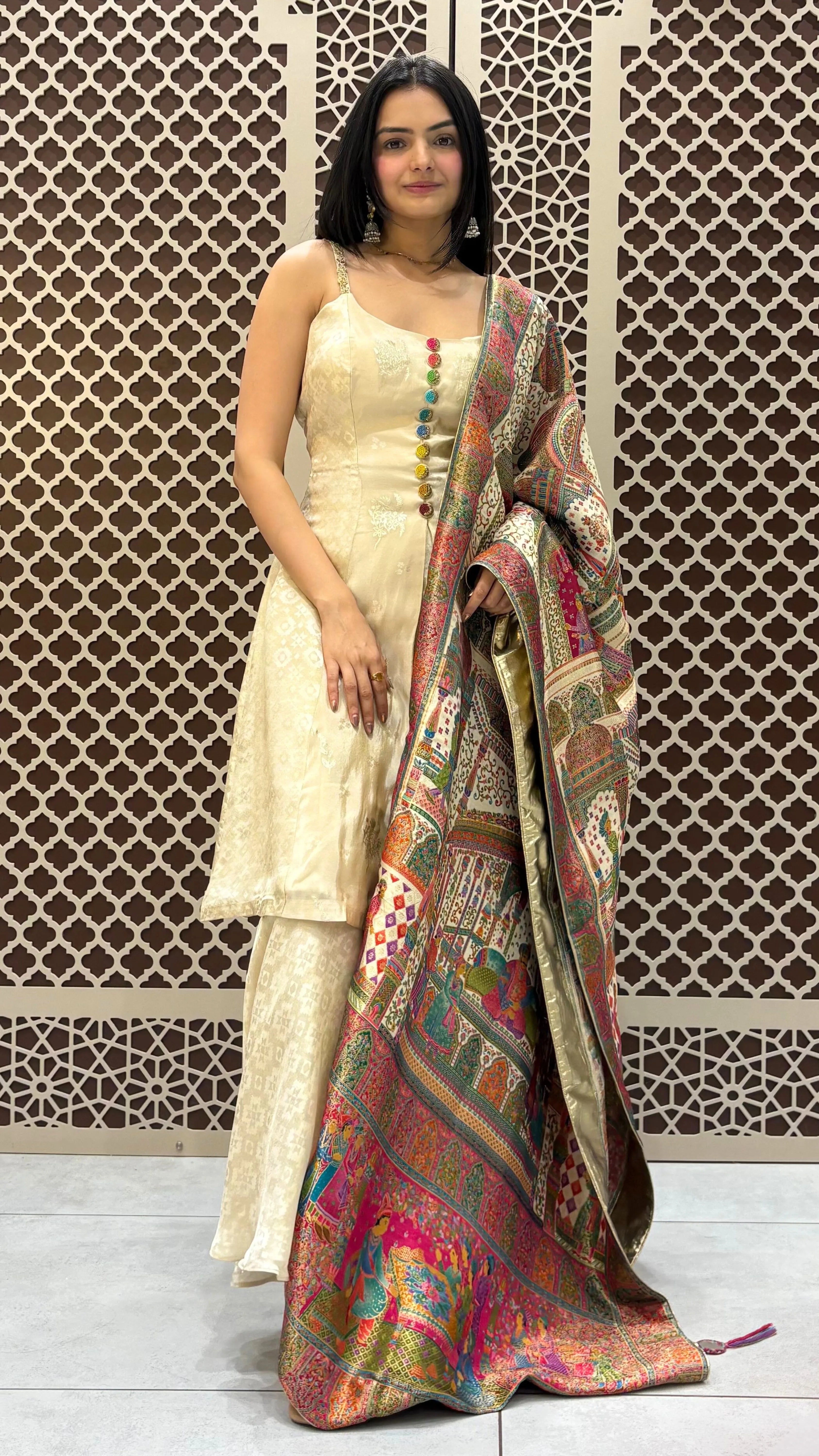Banarasi Brocade Anarkali Suit with Kalamkari Dupatta