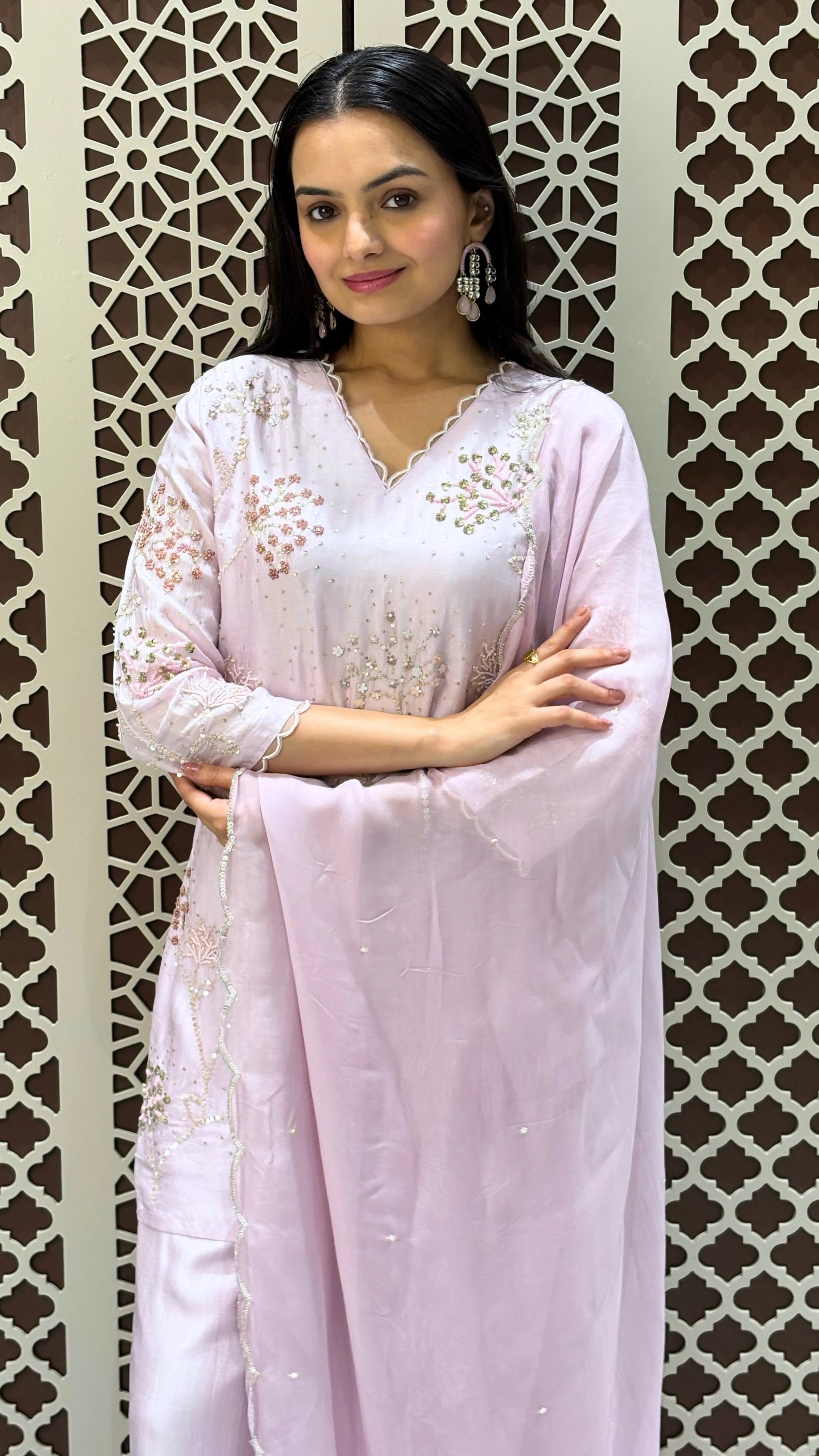 Hand Embroidered Silk Kurta Set | Ethnic Wear