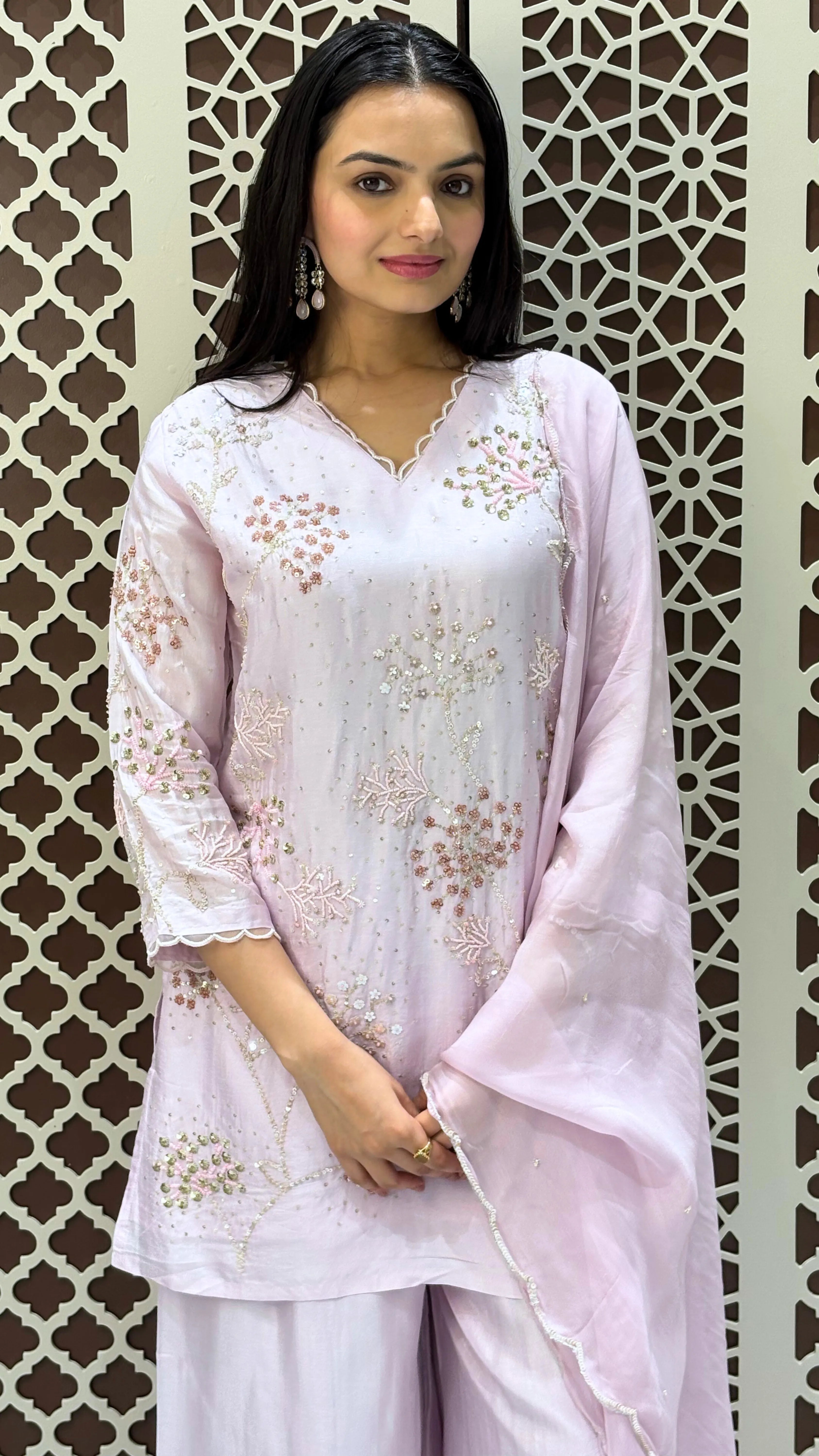 Hand Embroidered Silk Kurta Set | Ethnic Wear