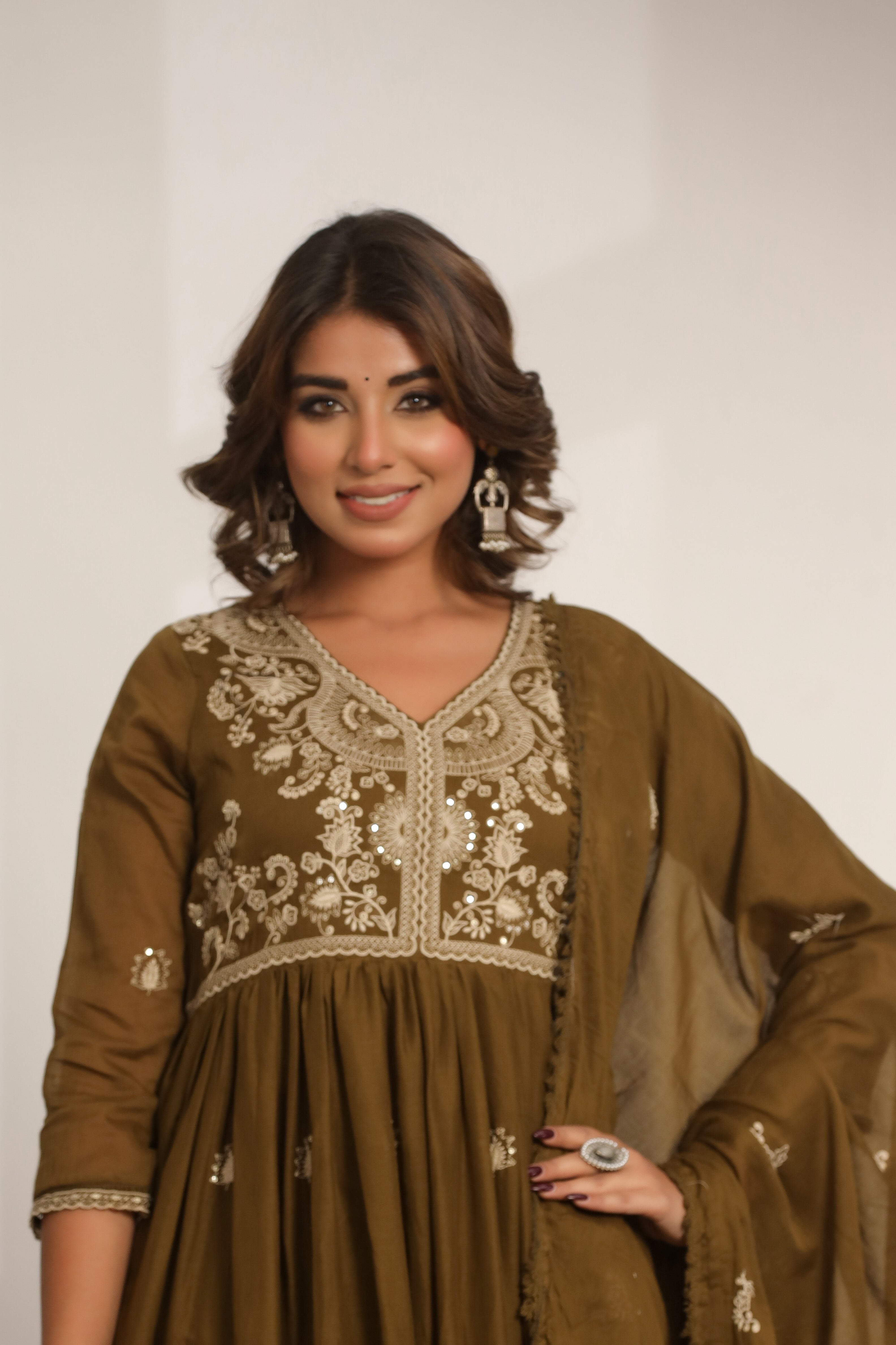 Heavy Round Kurta With Pant And Dupatta