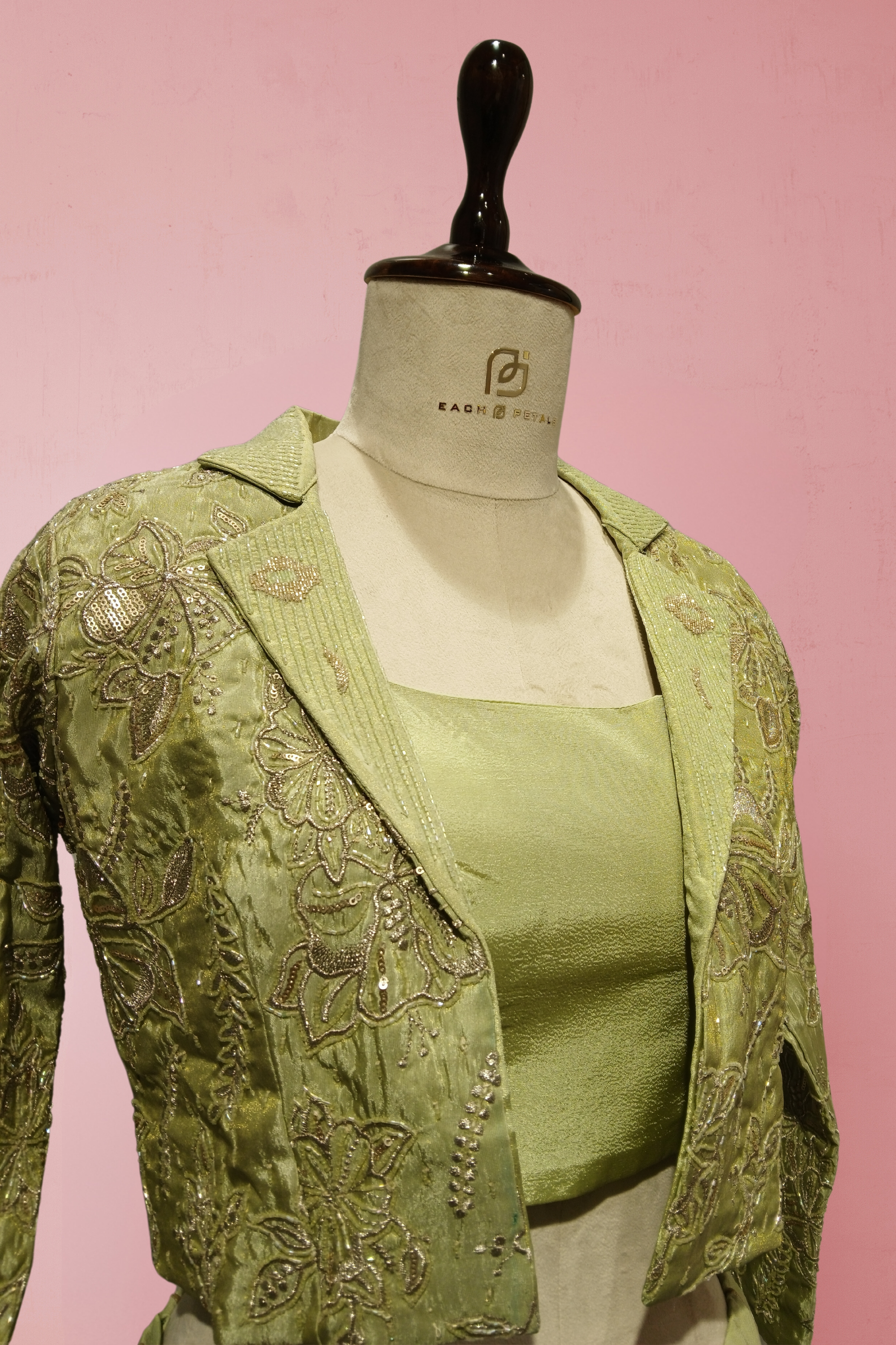 Lavender & Pista Indo Western Lehenga Choli