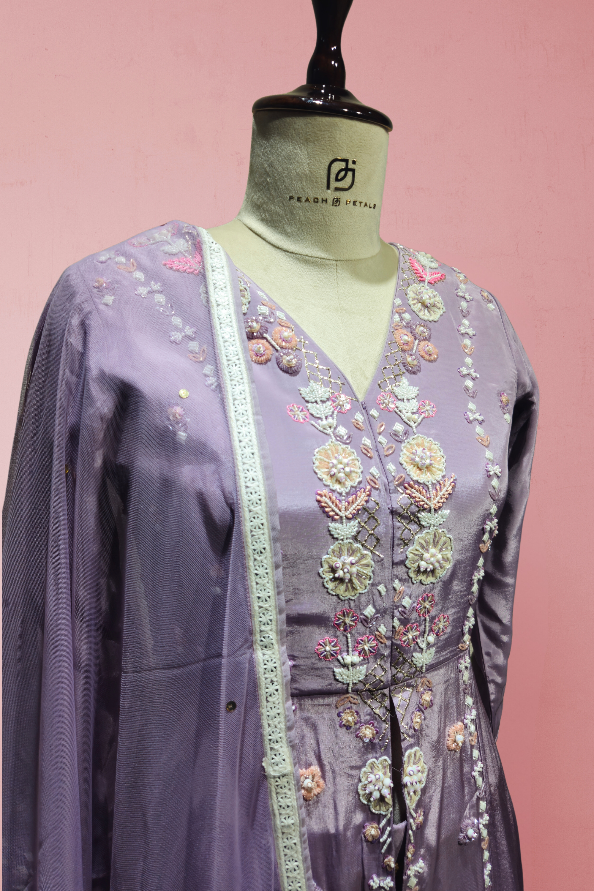 Graceful Lavender Indo-Western Palazzo Set