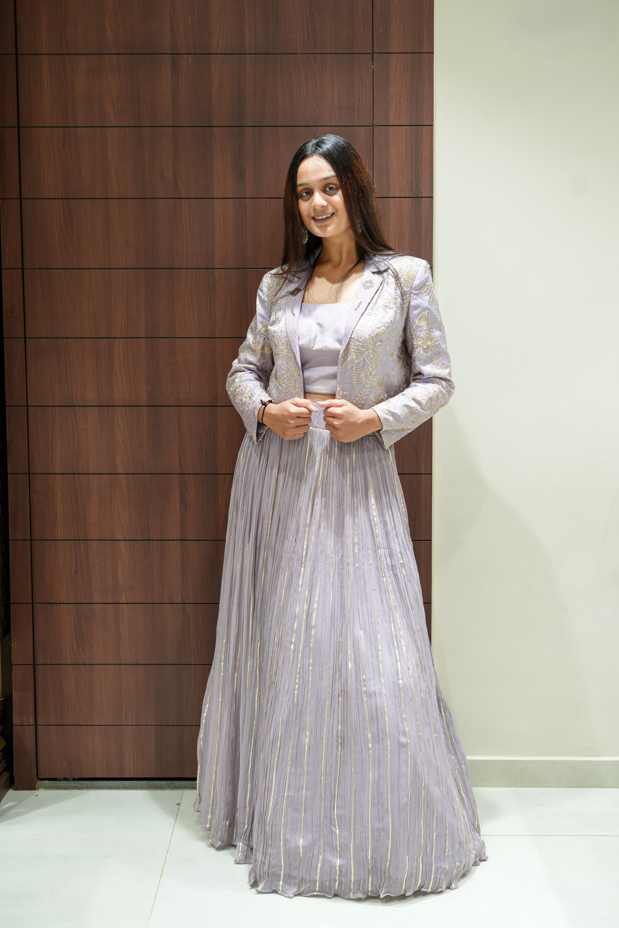 Lavender & Pista Indo Western Lehenga Choli