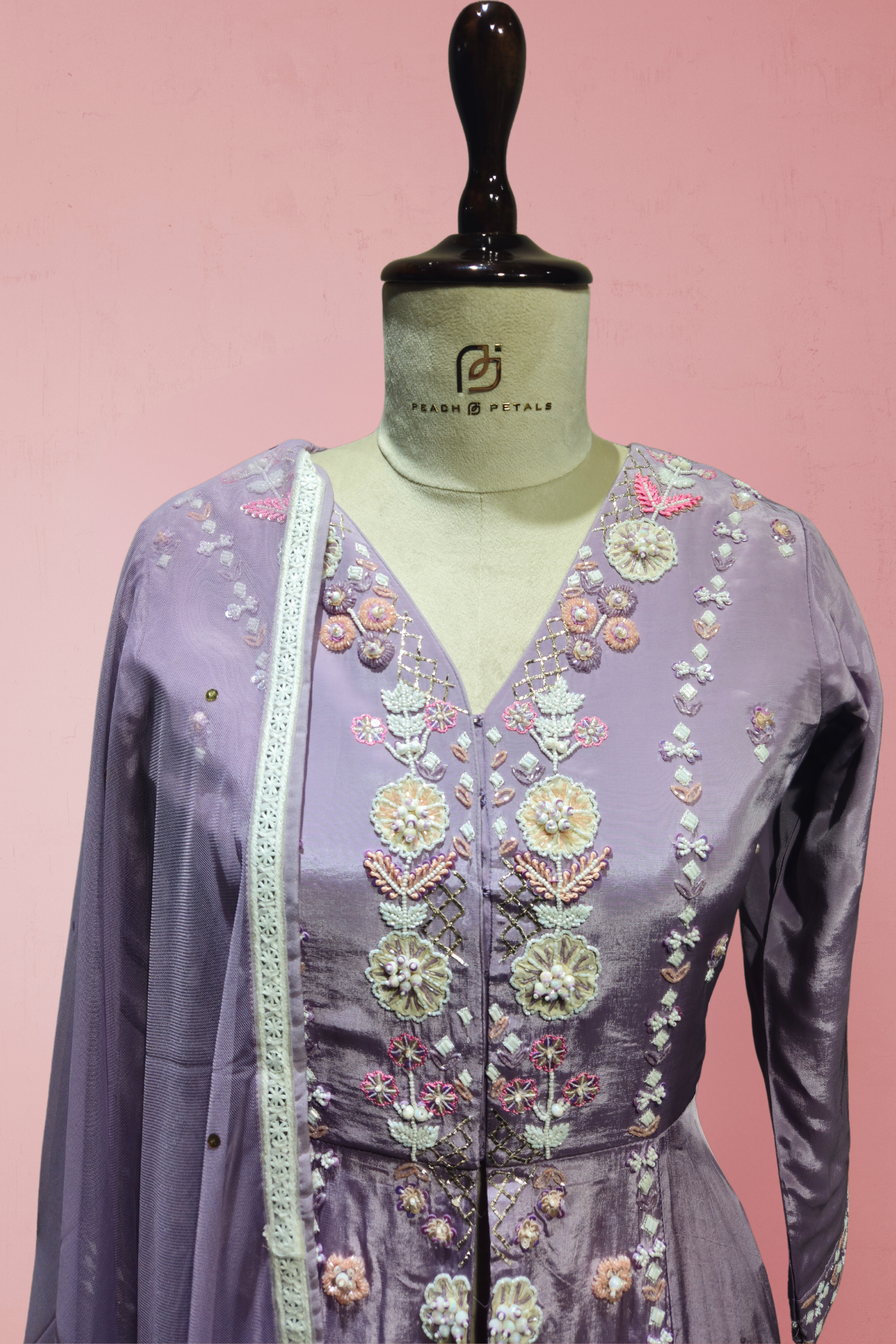 Graceful Lavender Indo-Western Palazzo Set