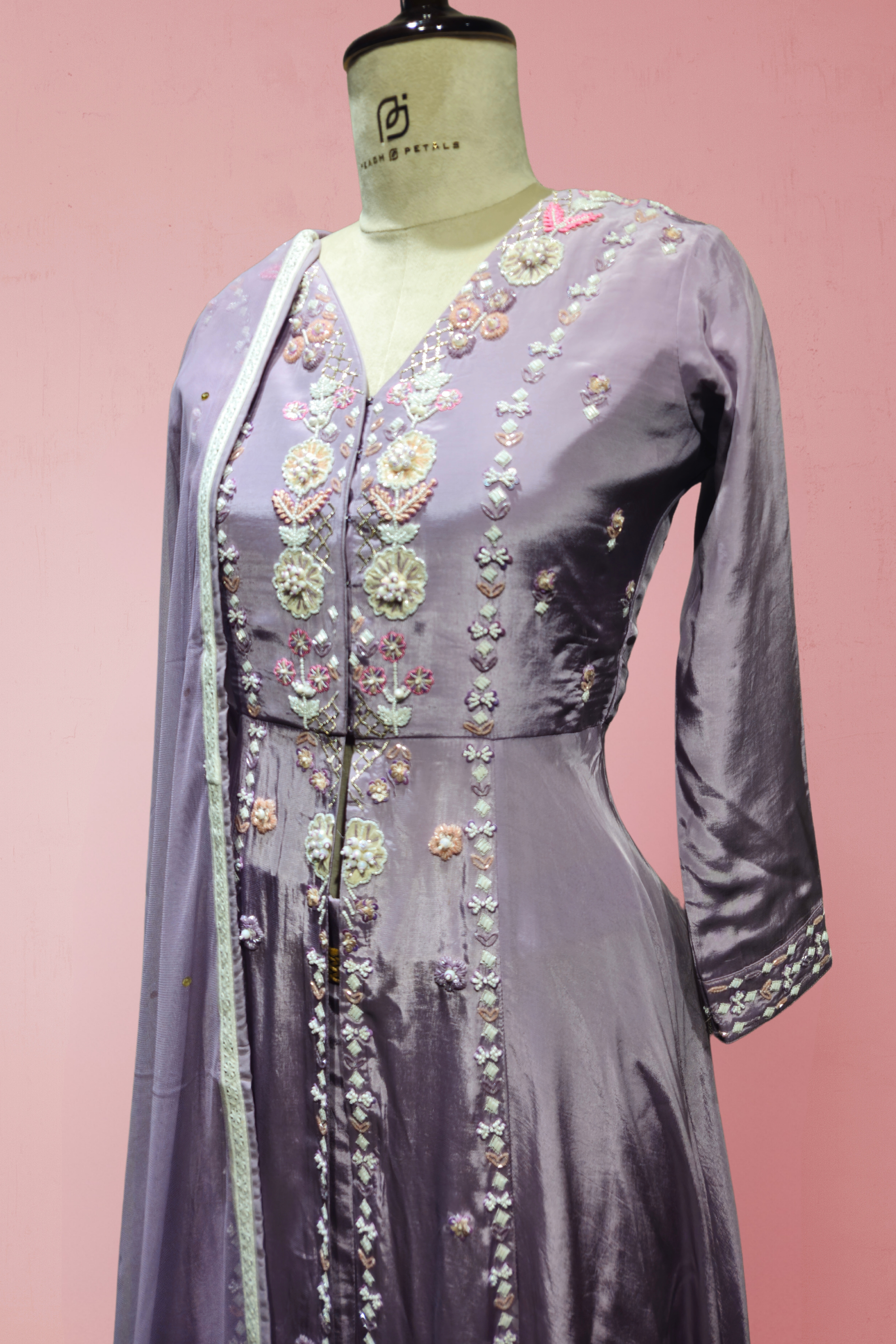 Graceful Lavender Indo-Western Palazzo Set