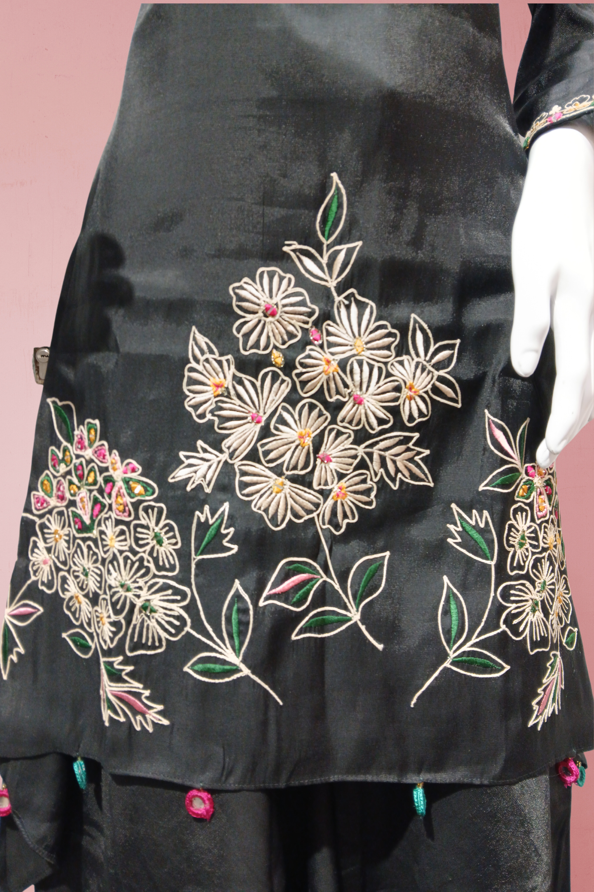 Black Chinon Designer Salwar Suit & Indo-Western Set – Wedding & Festive Wear