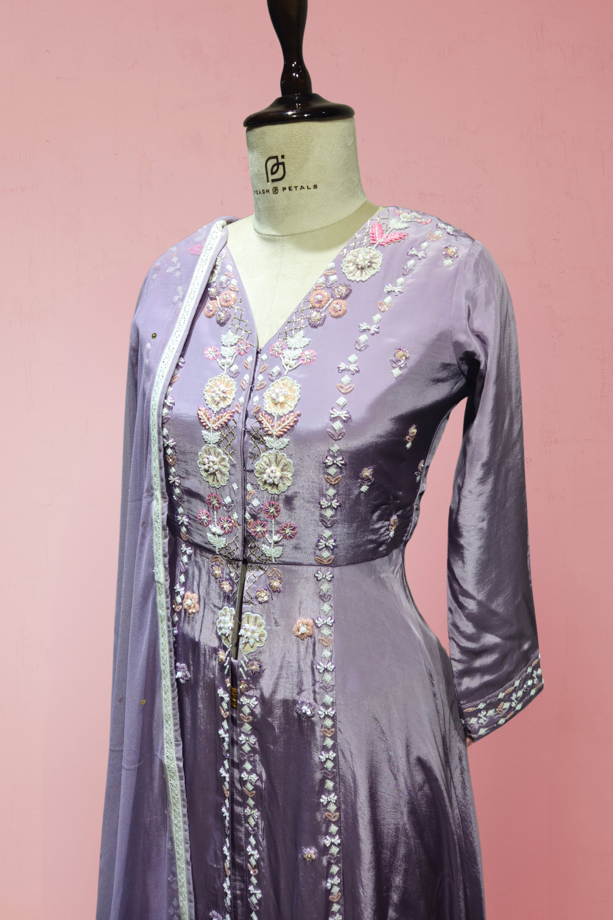 Graceful Lavender Indo-Western Palazzo Set