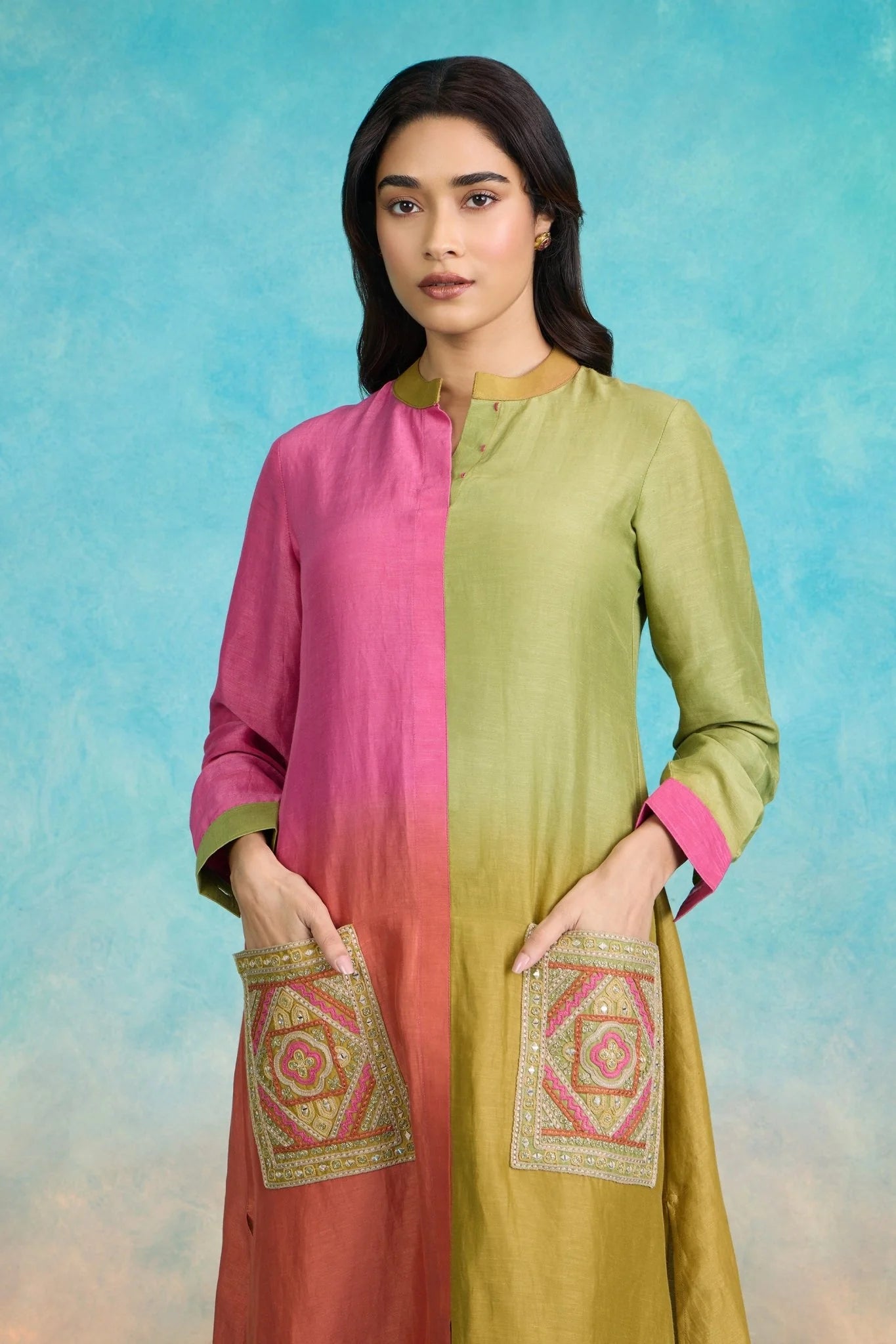 Olive Bloom Ethnic Palazzo Set