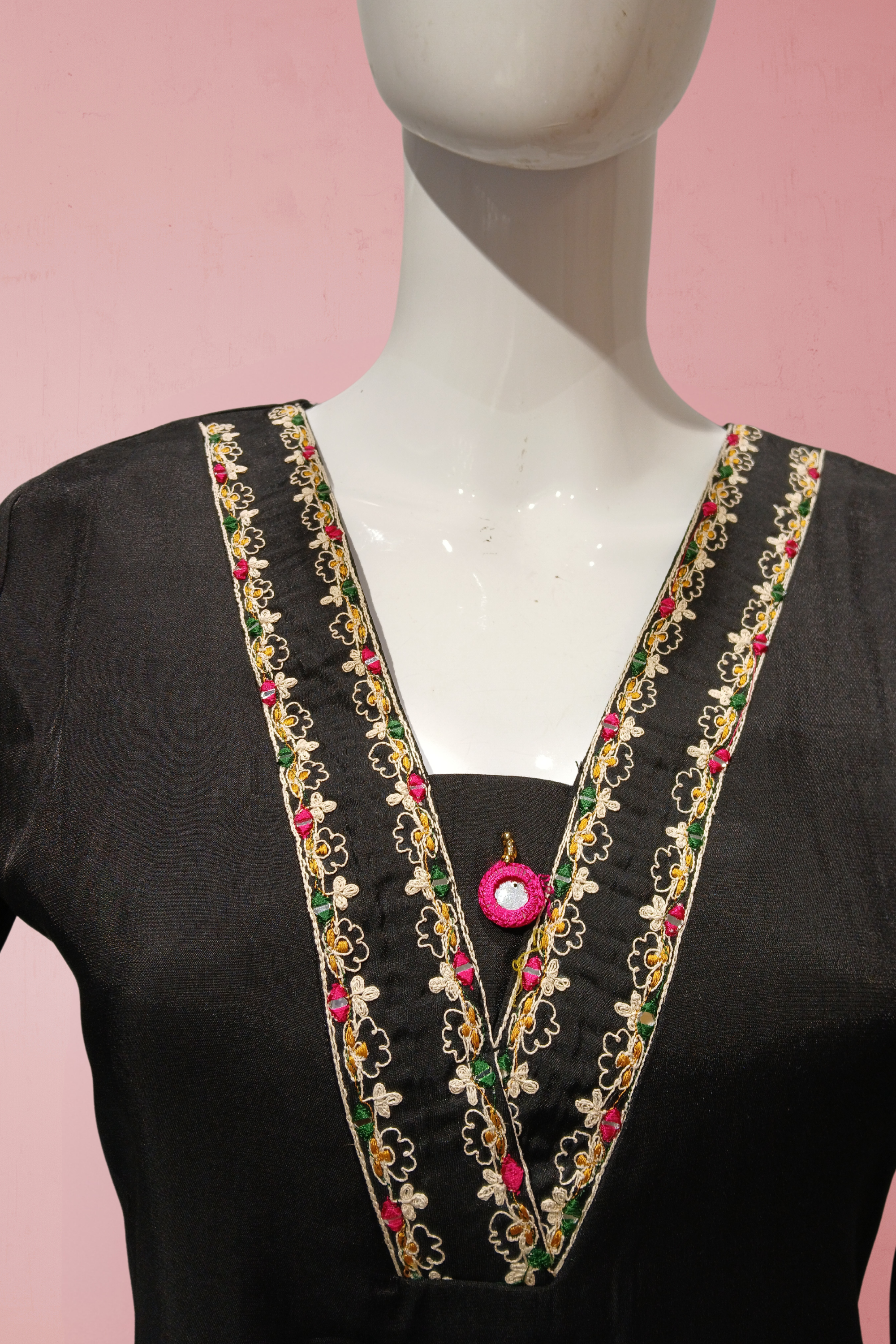 Black Chinon Designer Salwar Suit & Indo-Western Set – Wedding & Festive Wear