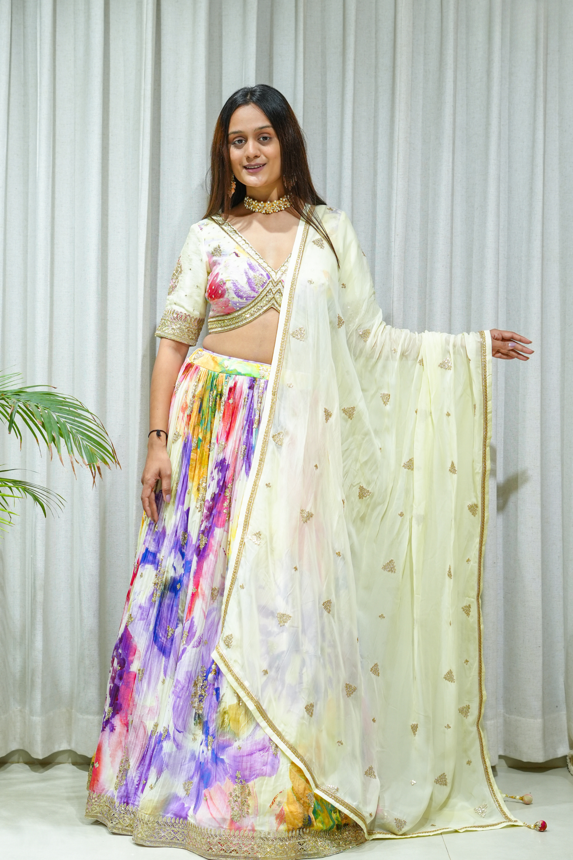 Vibrant Multi-Color Elegance - Premium  Festive Lehengas & Indo-Western Wear
