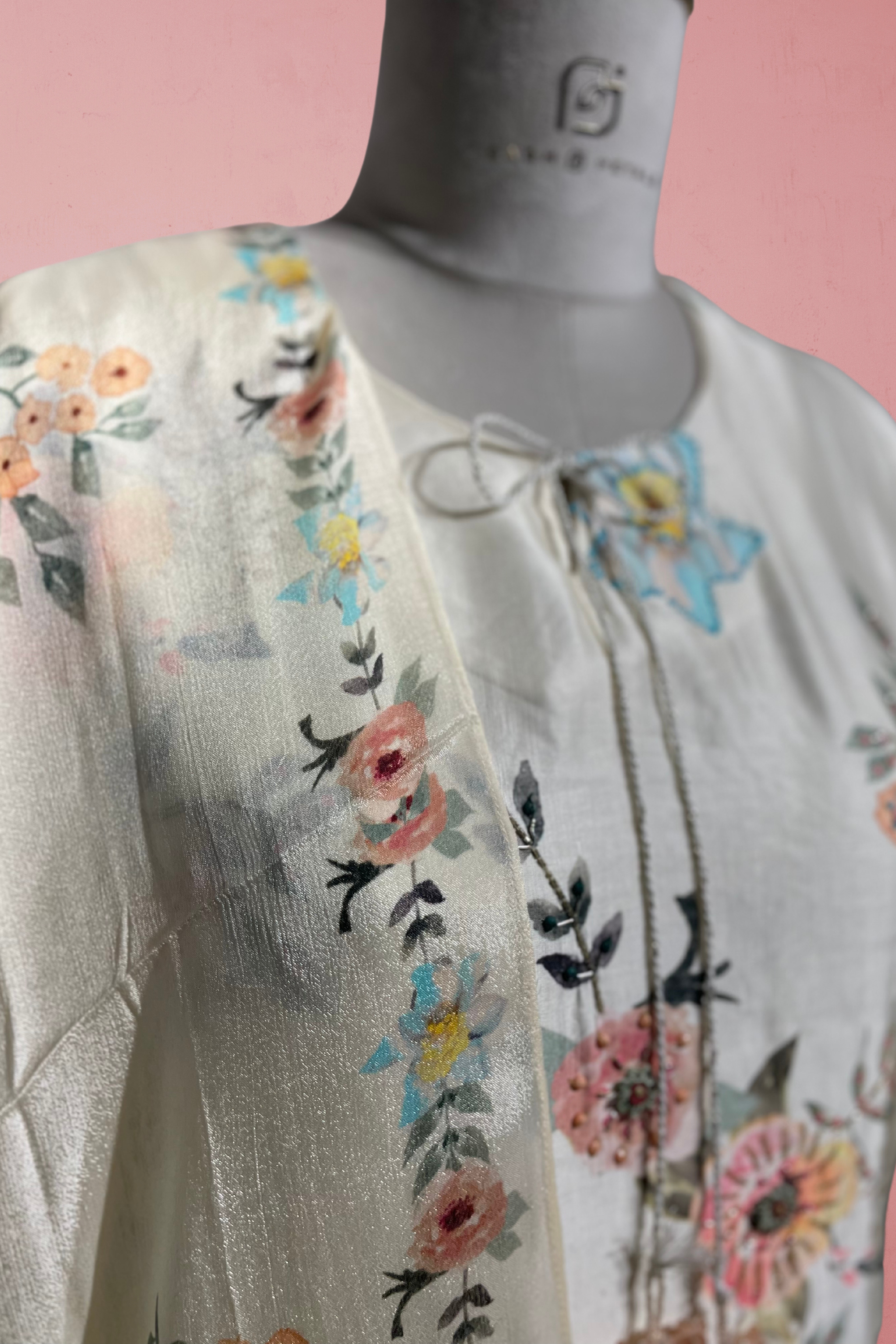 Radiant Cream Linen Satin Salwar Suit