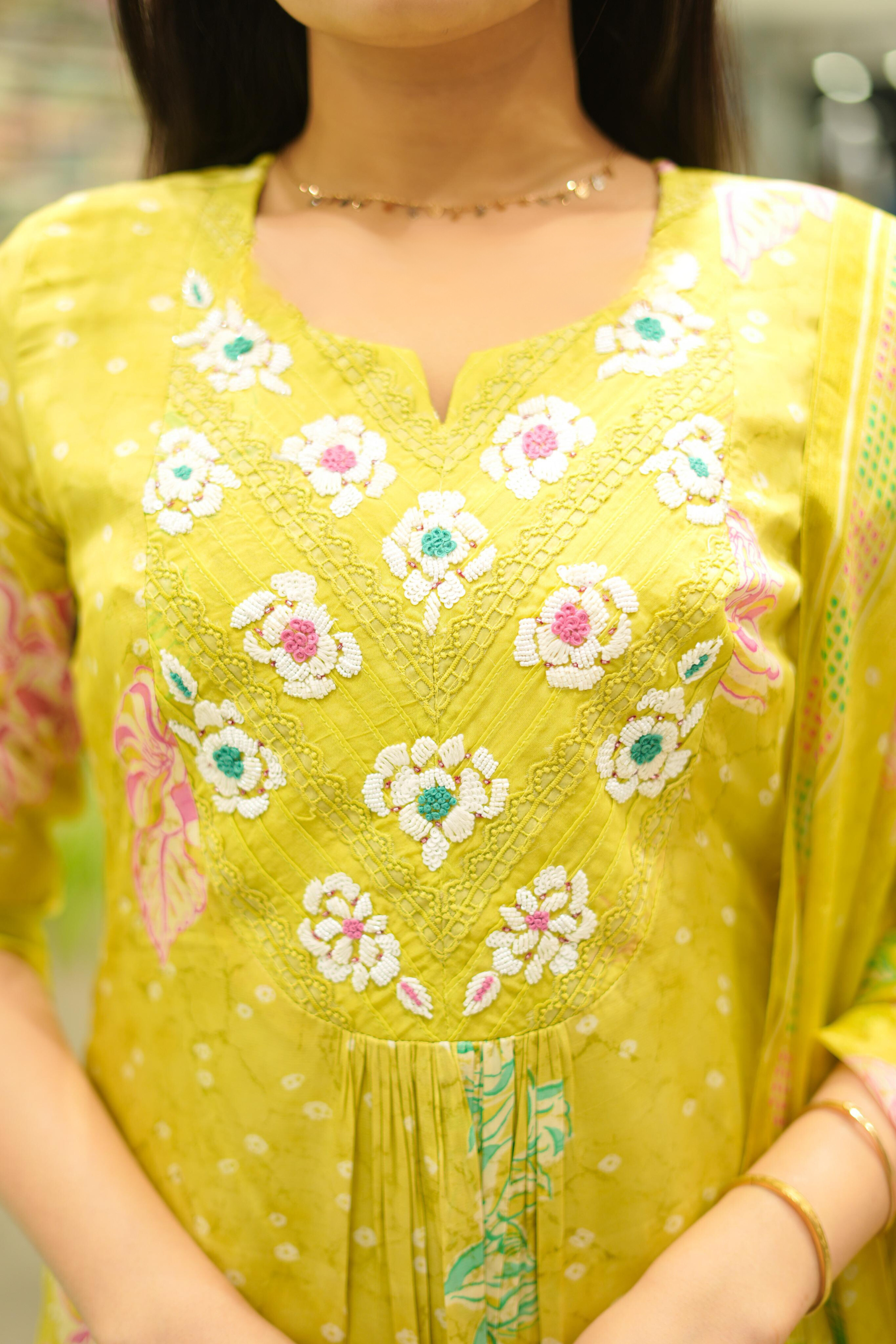 Graceful Pista Chanderi Silk Salvar Suit