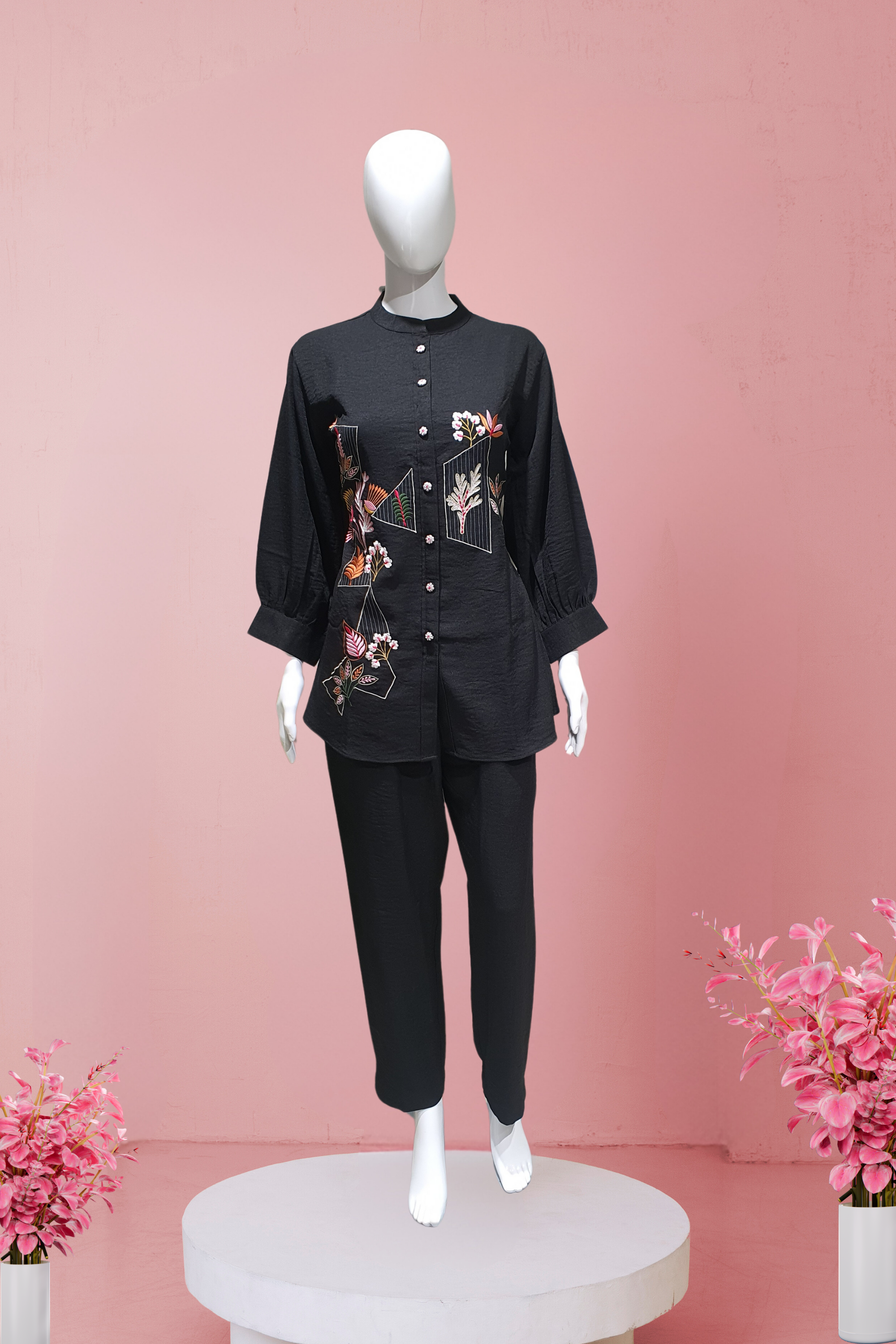 Black Cotton Cord Set– Designer Elegance for Wedding & Festive Occasions