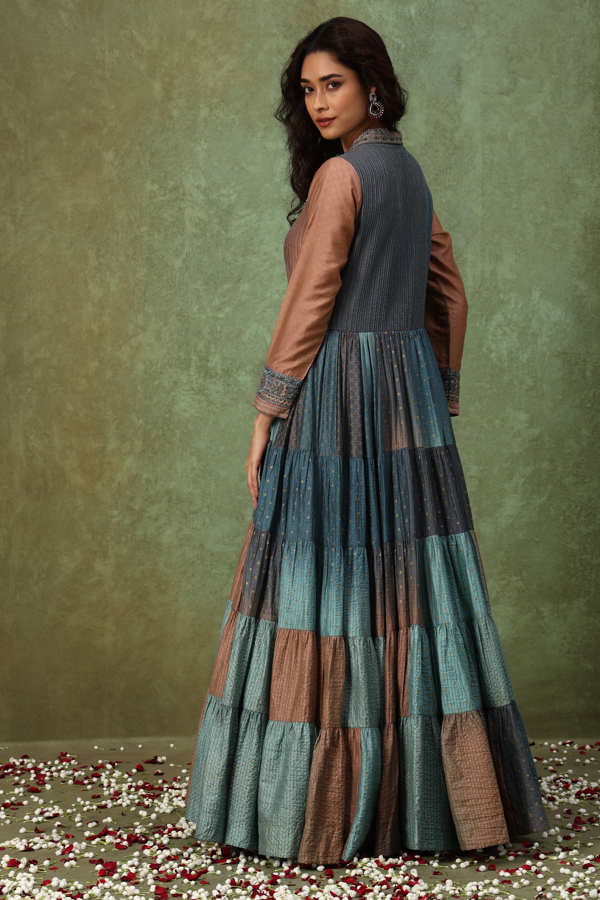 Royal Embroidered Floor-Length Ethnic Gown