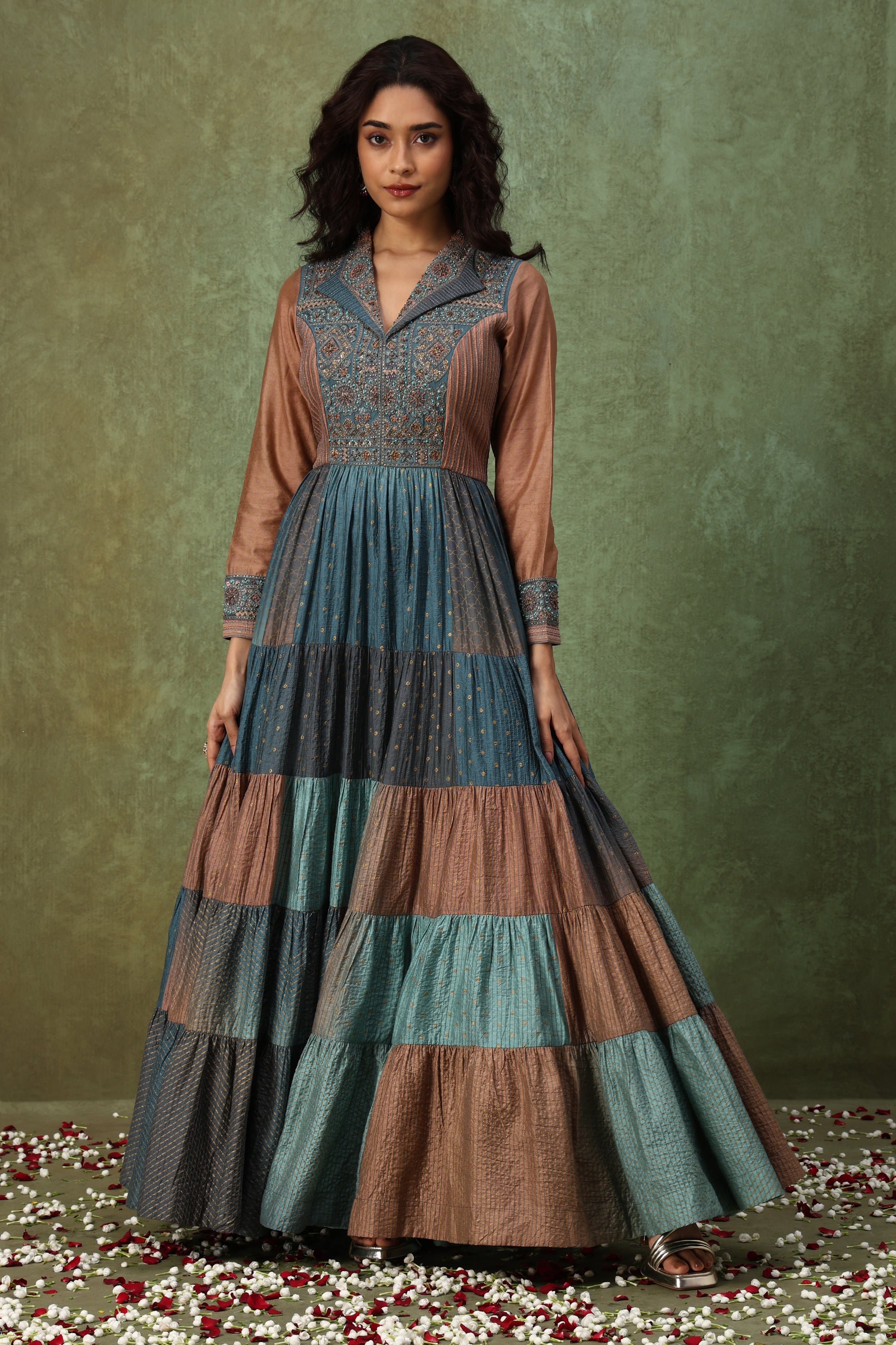 Royal Embroidered Floor-Length Ethnic Gown