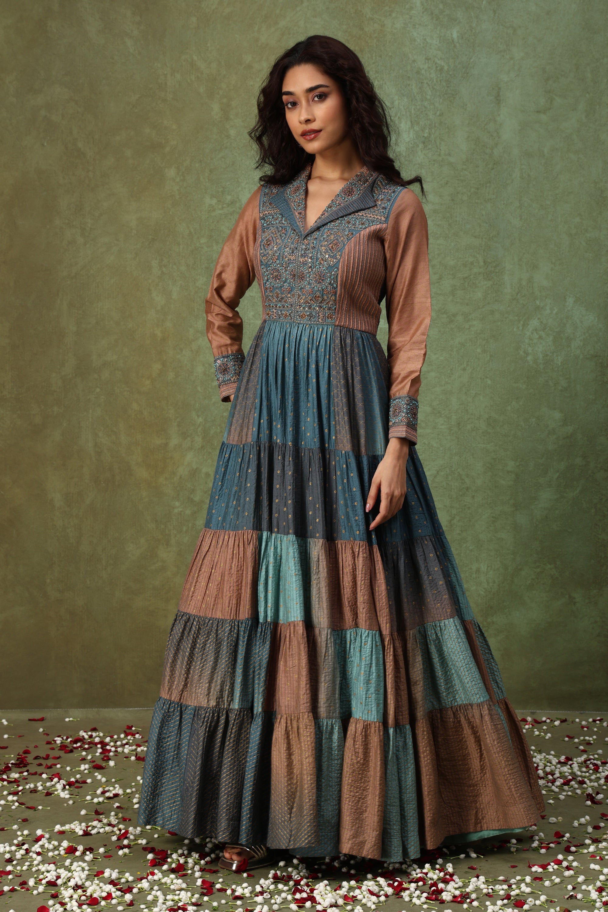 Royal Embroidered Floor-Length Ethnic Gown