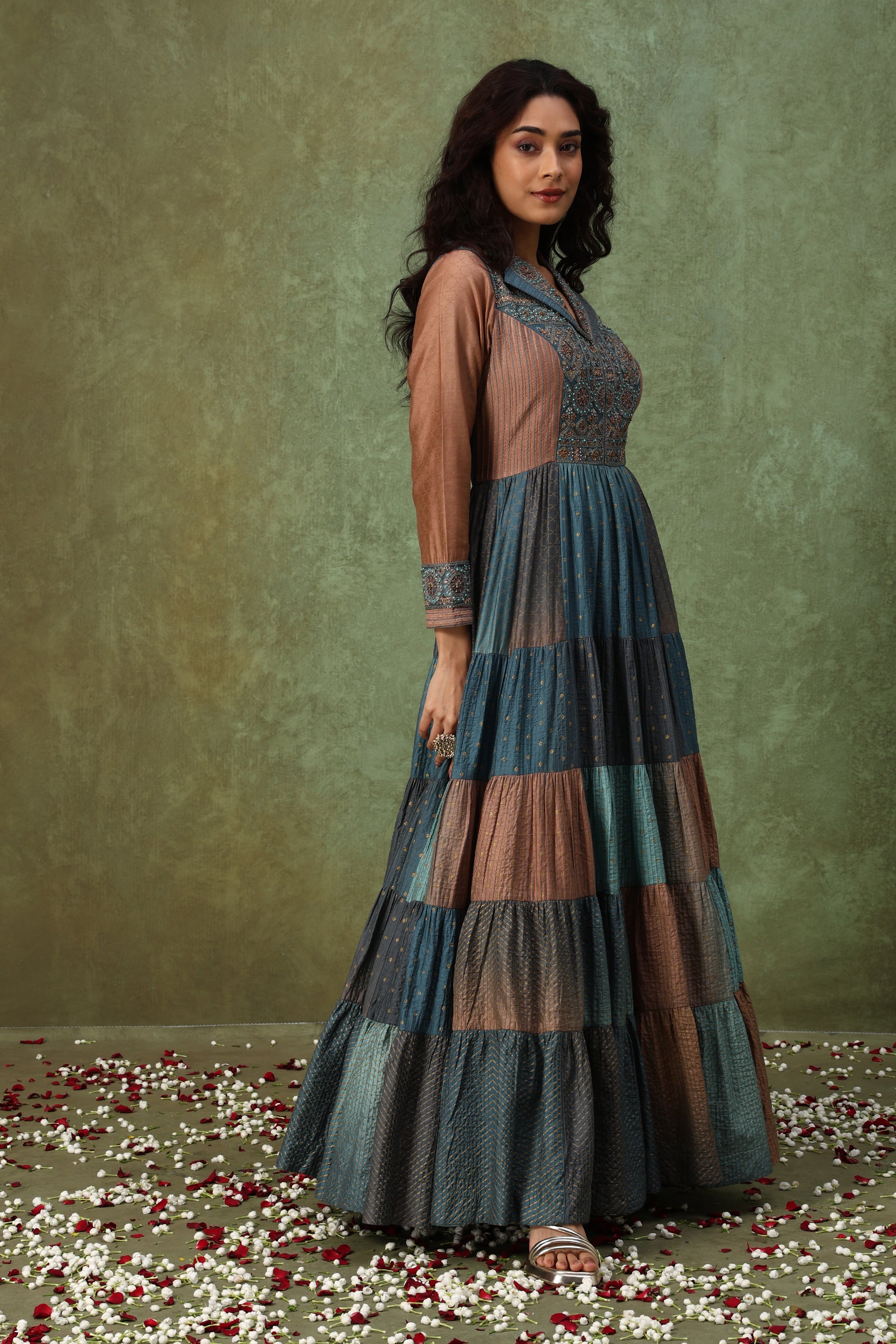 Royal Embroidered Floor-Length Ethnic Gown