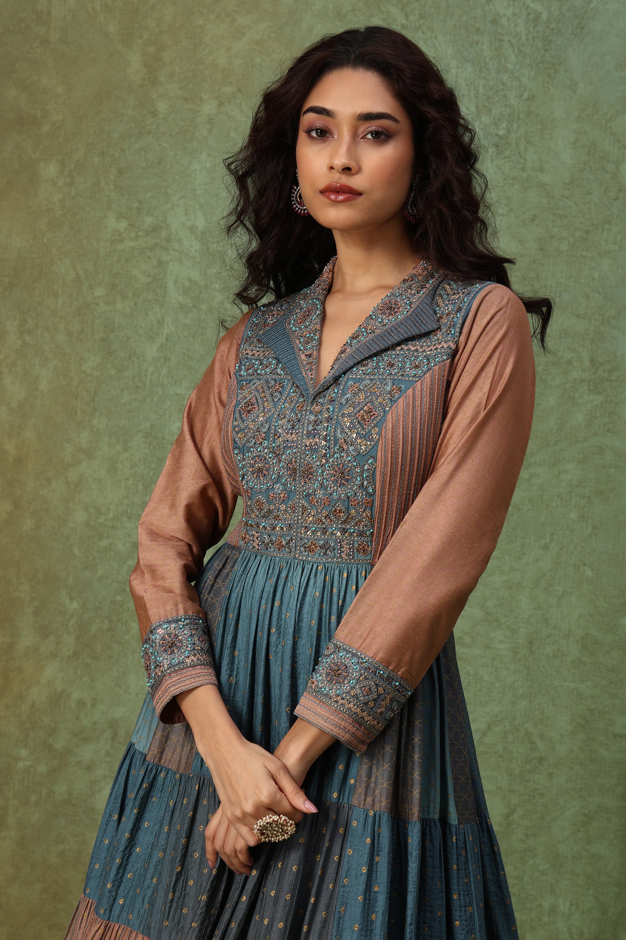 Royal Embroidered Floor-Length Ethnic Gown