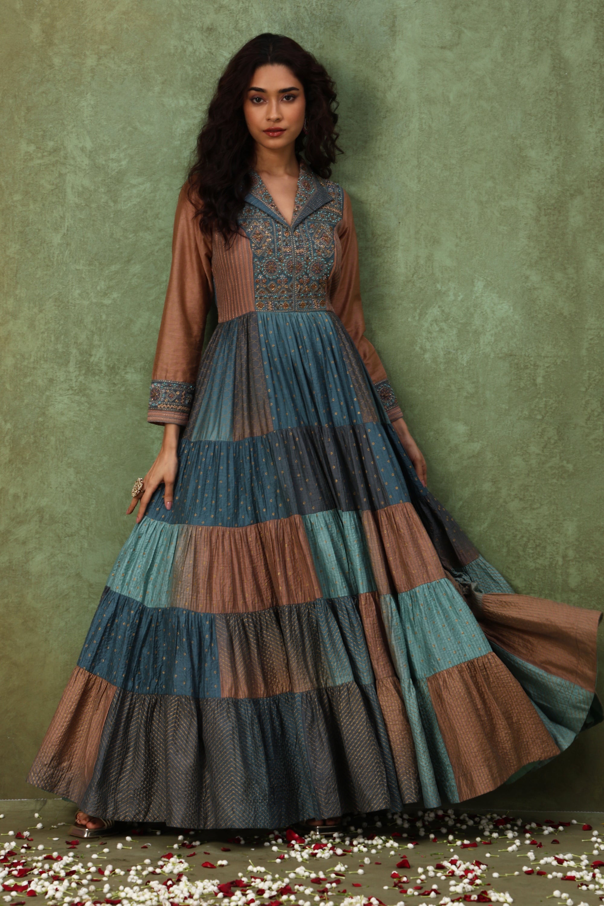 Royal Embroidered Floor-Length Ethnic Gown