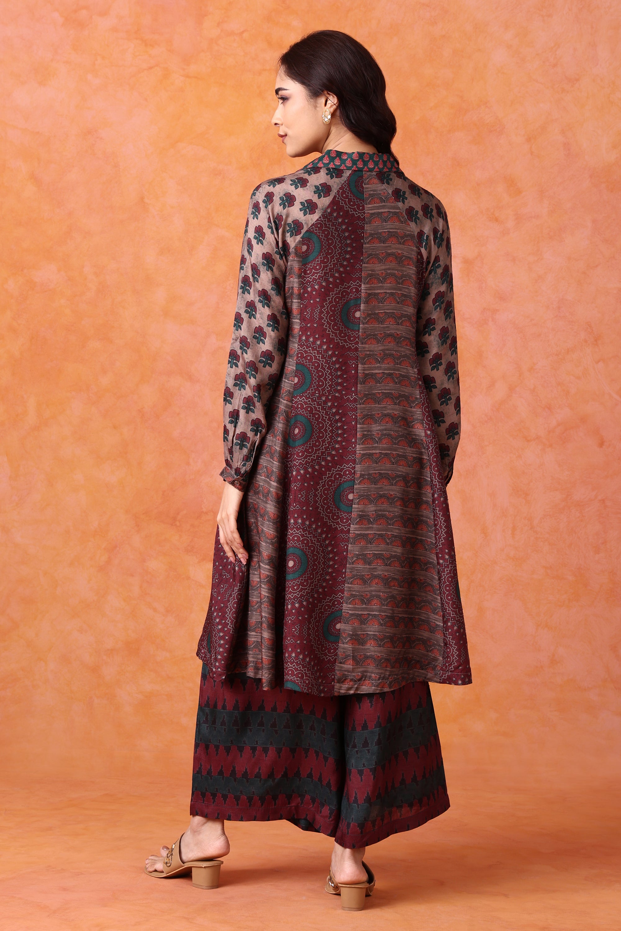 Printed Shirt Kurta with Palazzo Set