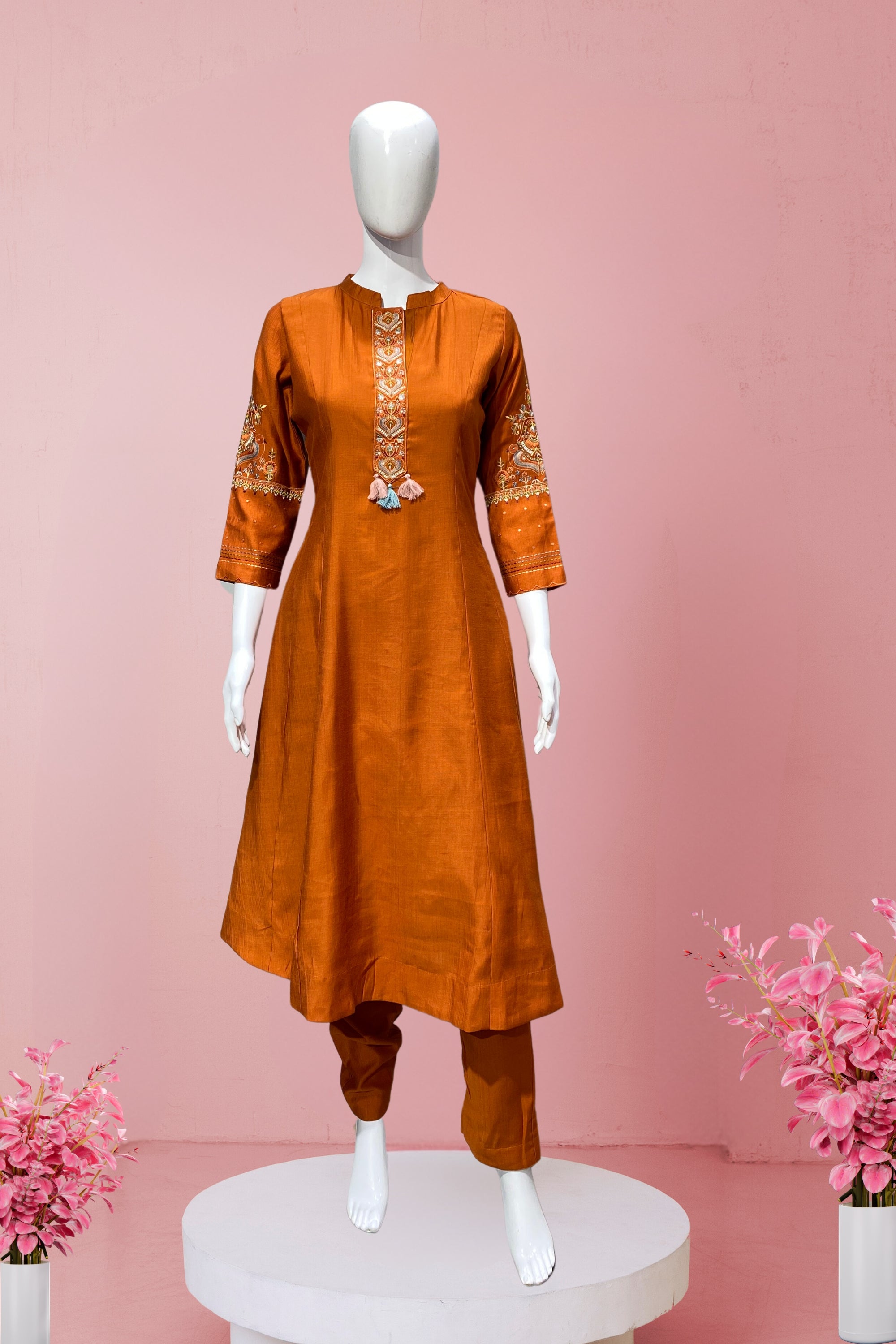 FLARED ANARKALI KURTA WITH STRAIGHT PANT