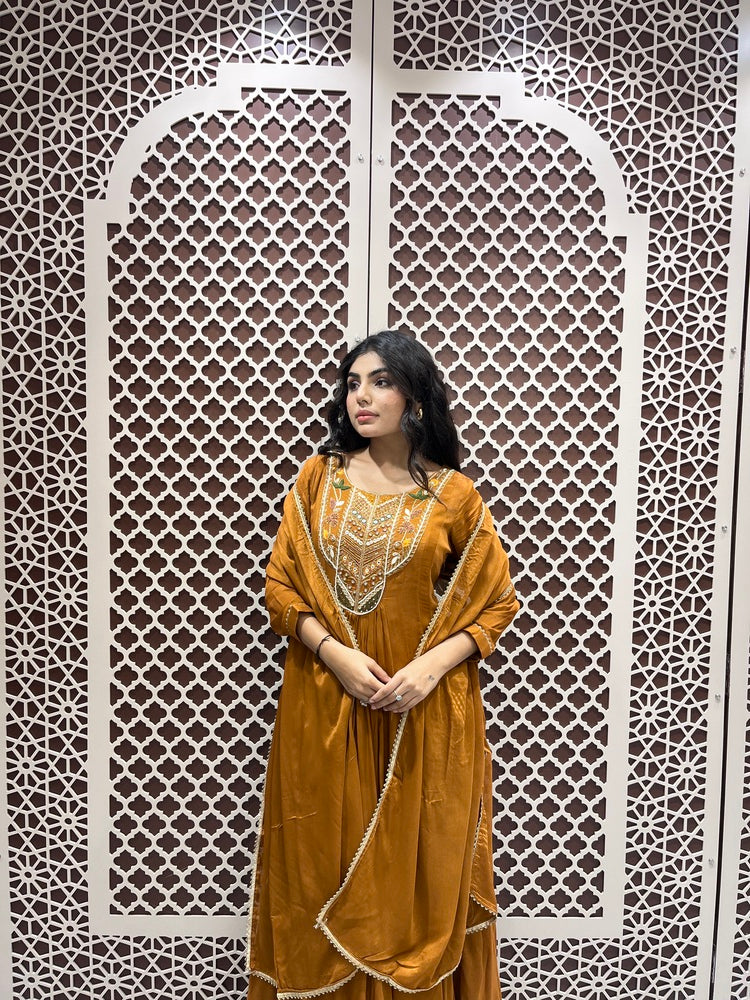Designer Mustard Yellow Anarkali Gown for Women