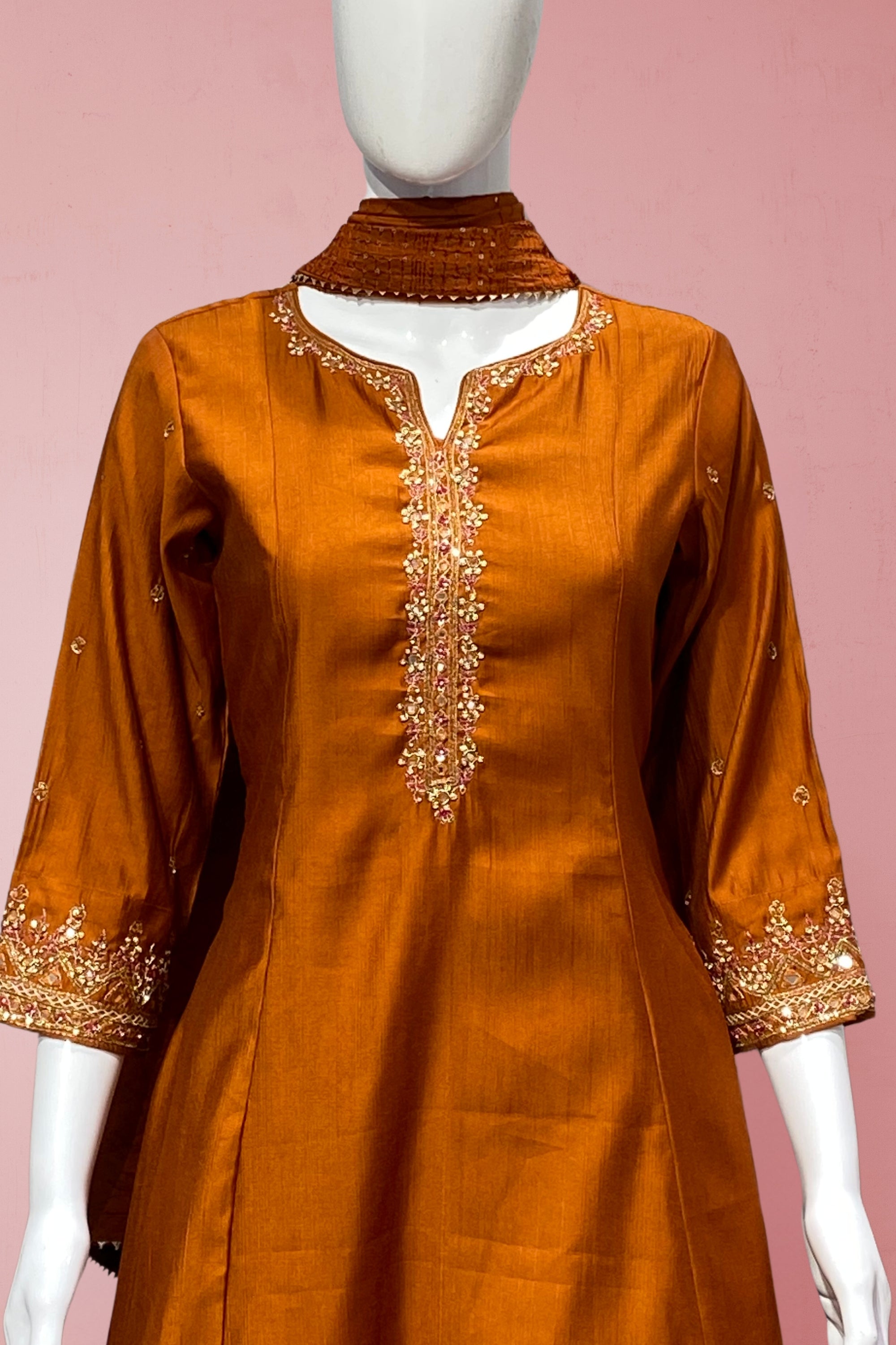 Classic Embroidered Anarkali with Straight Pants