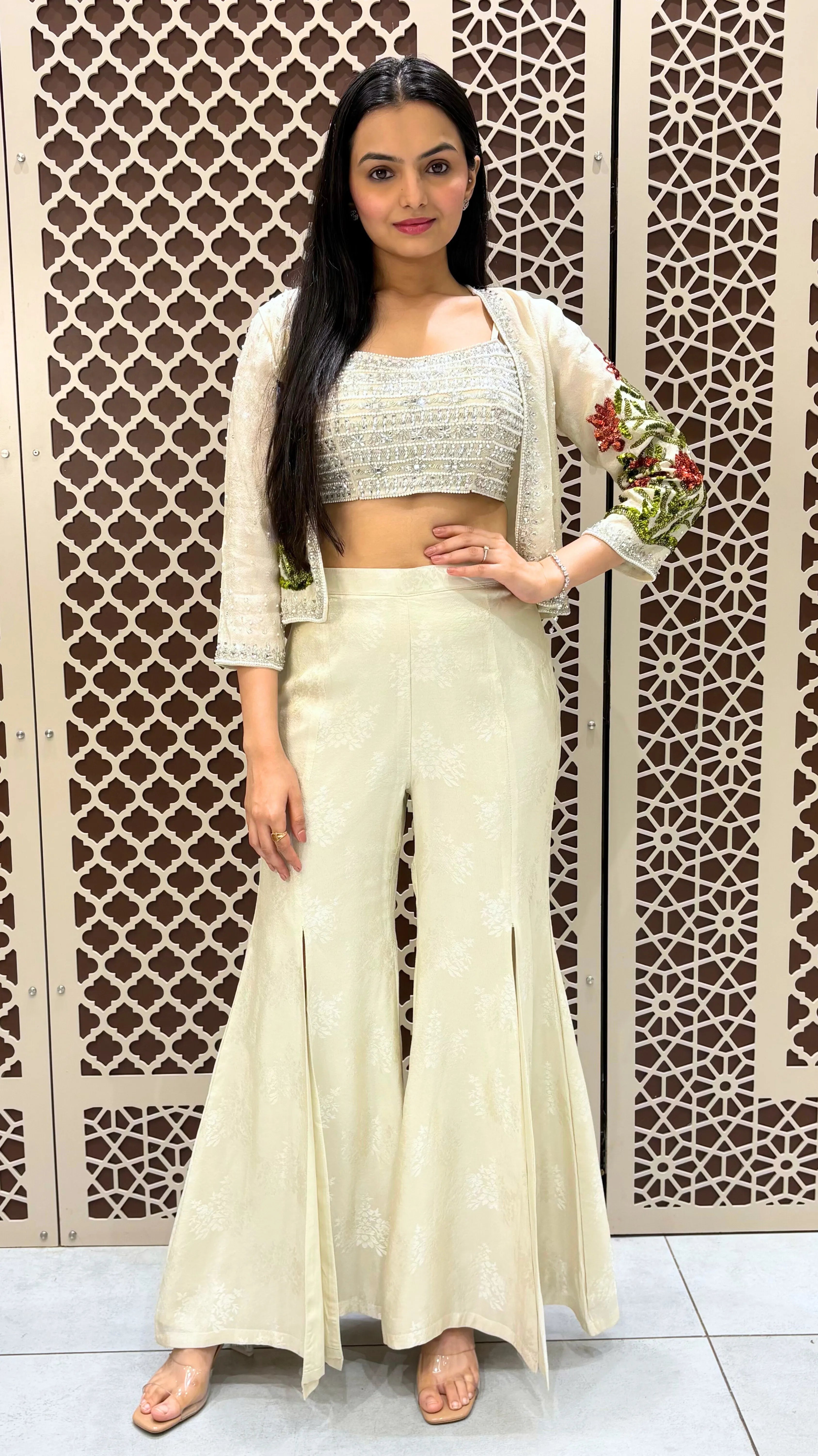 Off-White Festive Separates | Embroidered Jacket & Palazzo