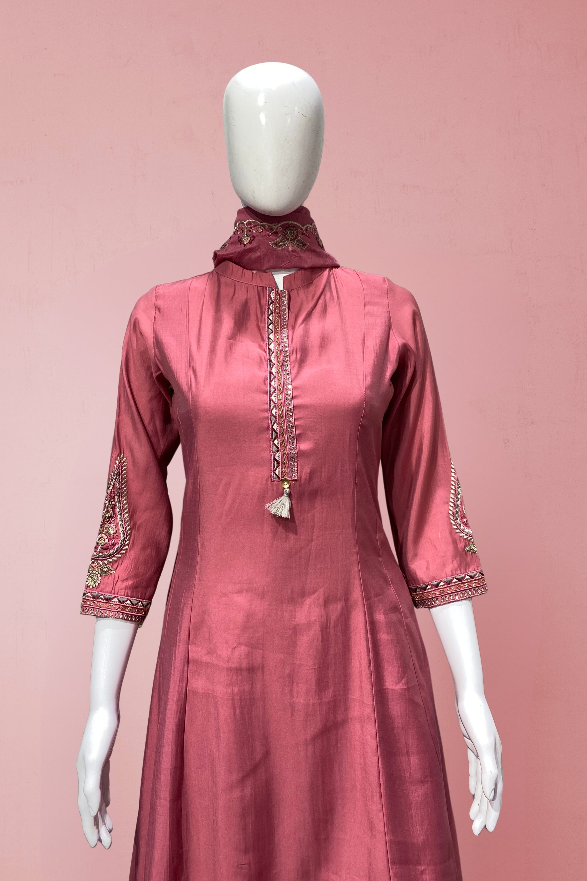 ROUND NECK ANARKALI WITH PANT