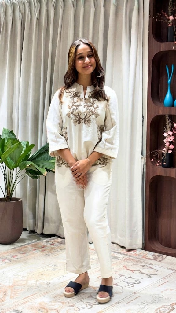 Ivory Embroidered Co-Ord Set
