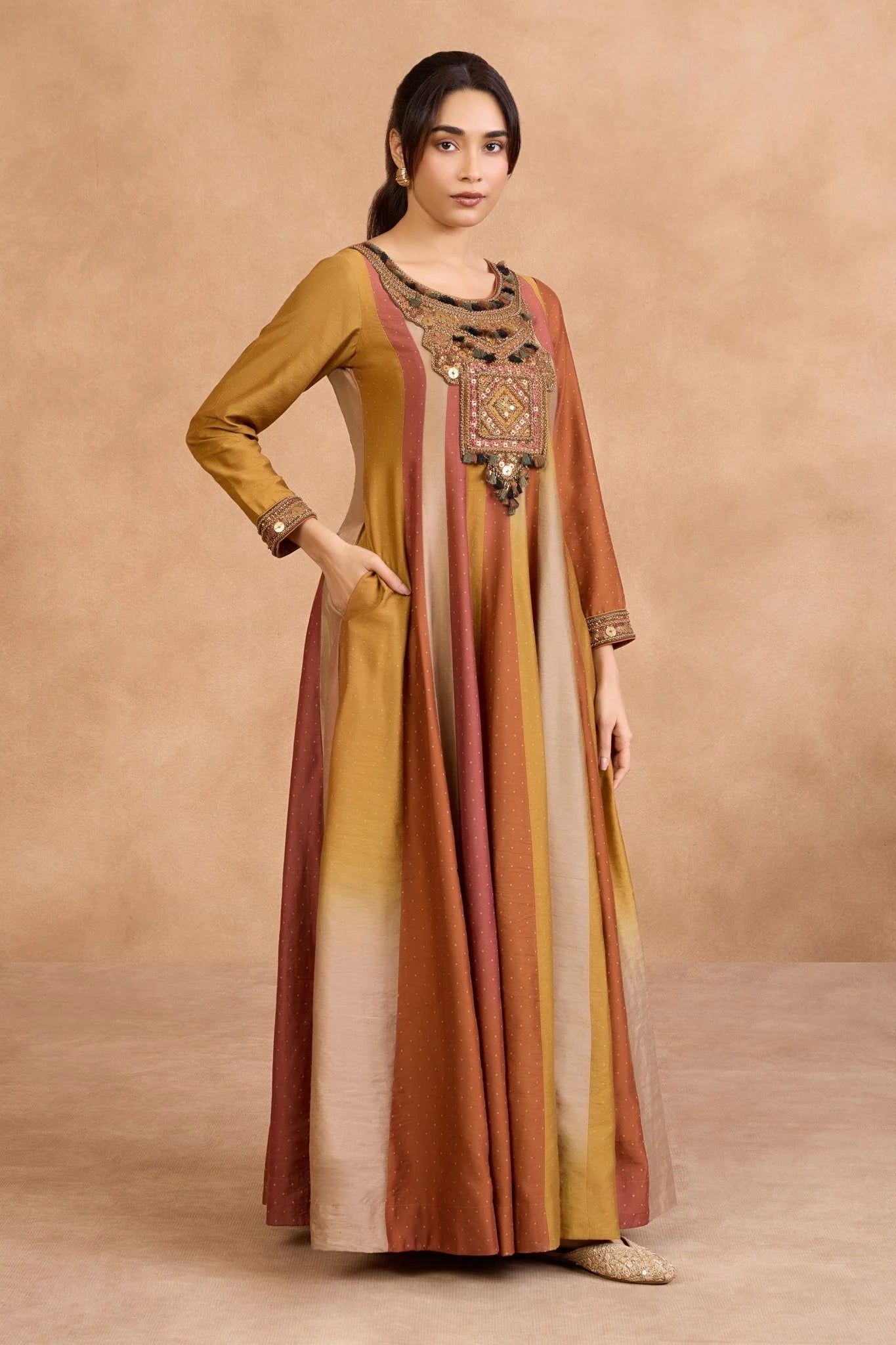 Mustard Harmony Ethnic Gown