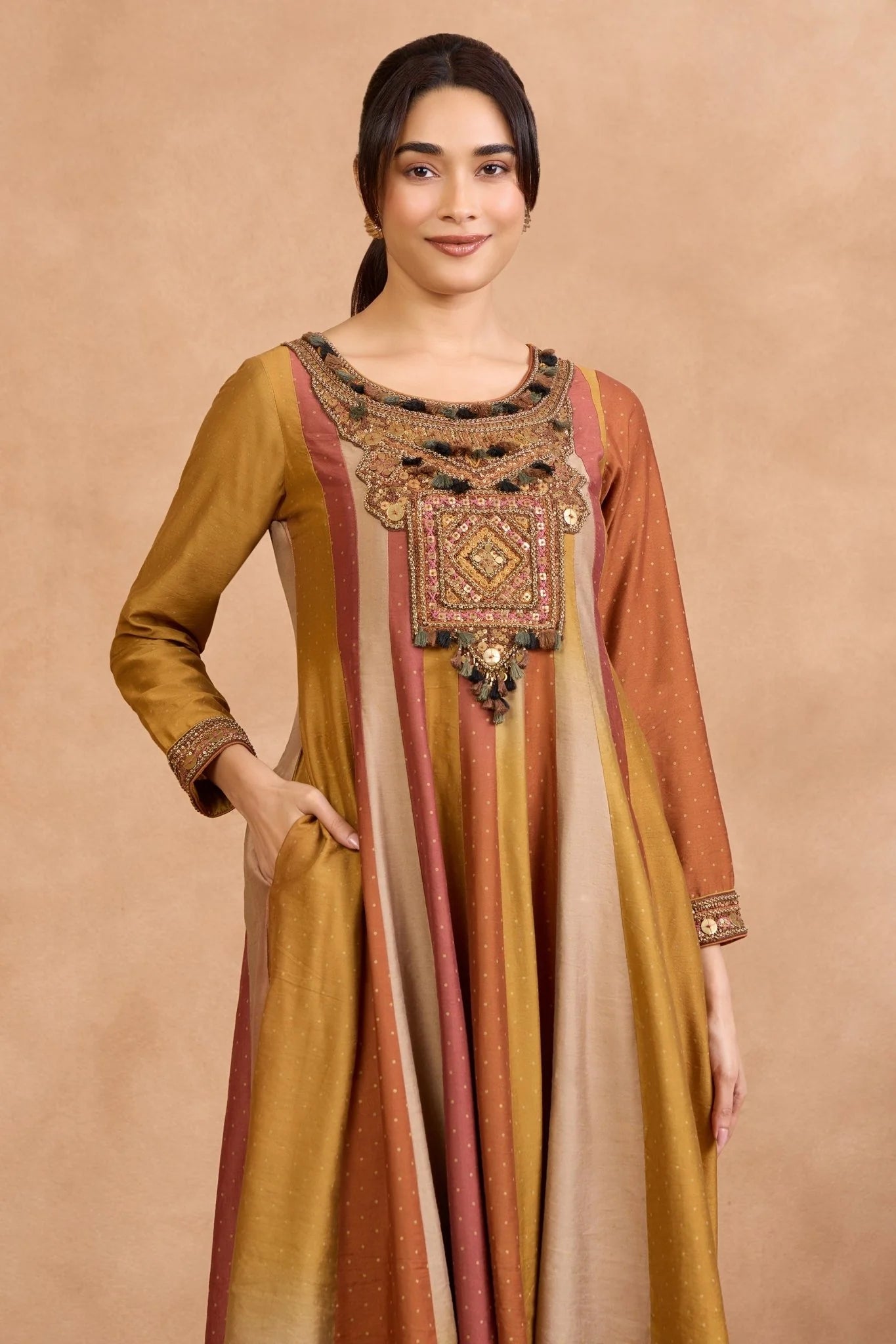 Mustard Harmony Ethnic Gown