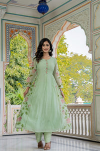 ANARKALI STYLE KURTI WITH MATCHING PANT AND DUPATTA