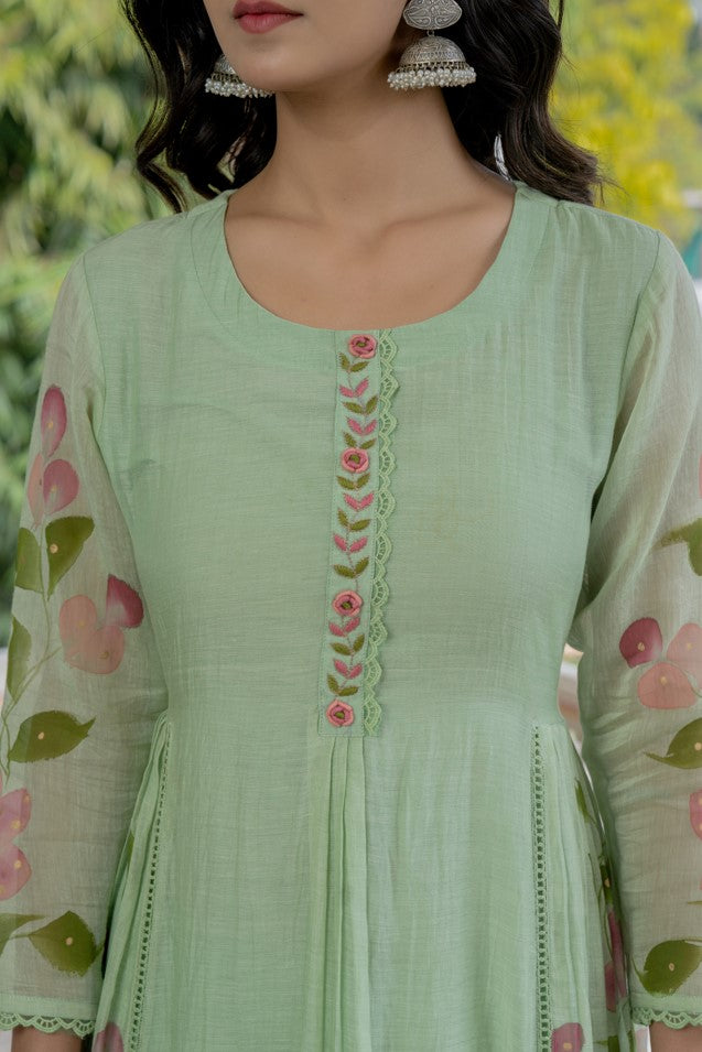 ANARKALI STYLE KURTI WITH MATCHING PANT AND DUPATTA