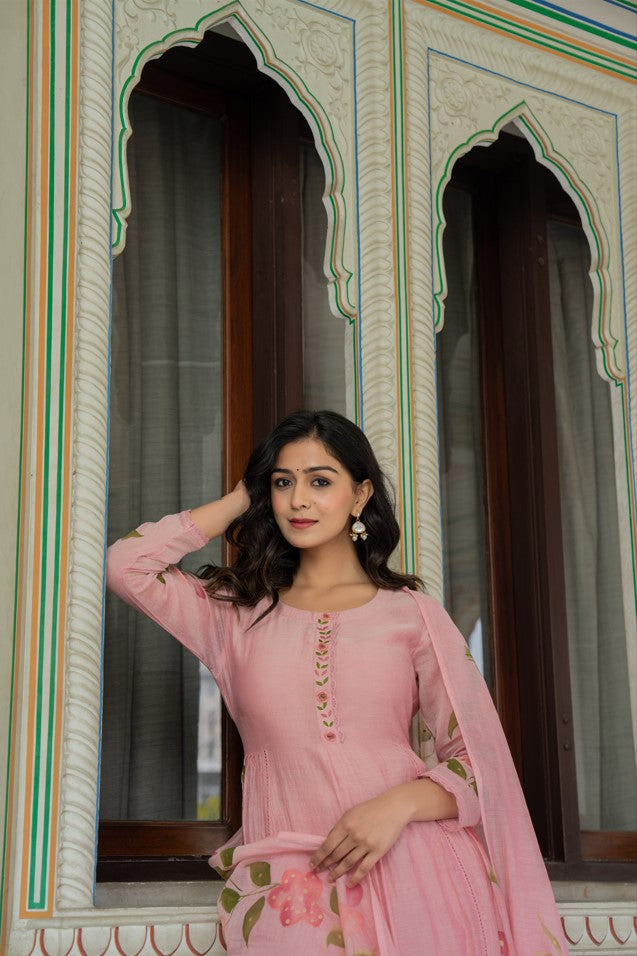 ANARKALI STYLE KURTI WITH MATCHING PANT AND DUPATTA