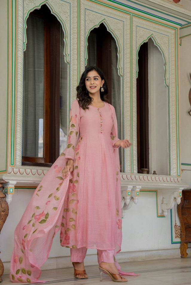 ANARKALI STYLE KURTI WITH MATCHING PANT AND DUPATTA