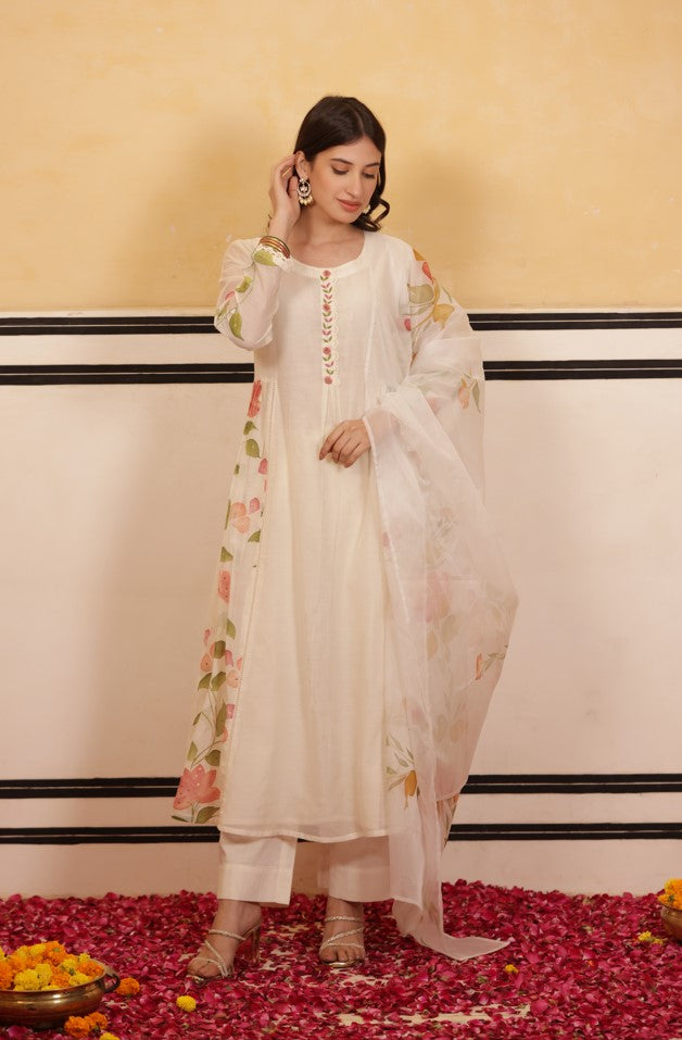ANARKALI STYLE KURTI WITH MATCHING PANT AND DUPATTA