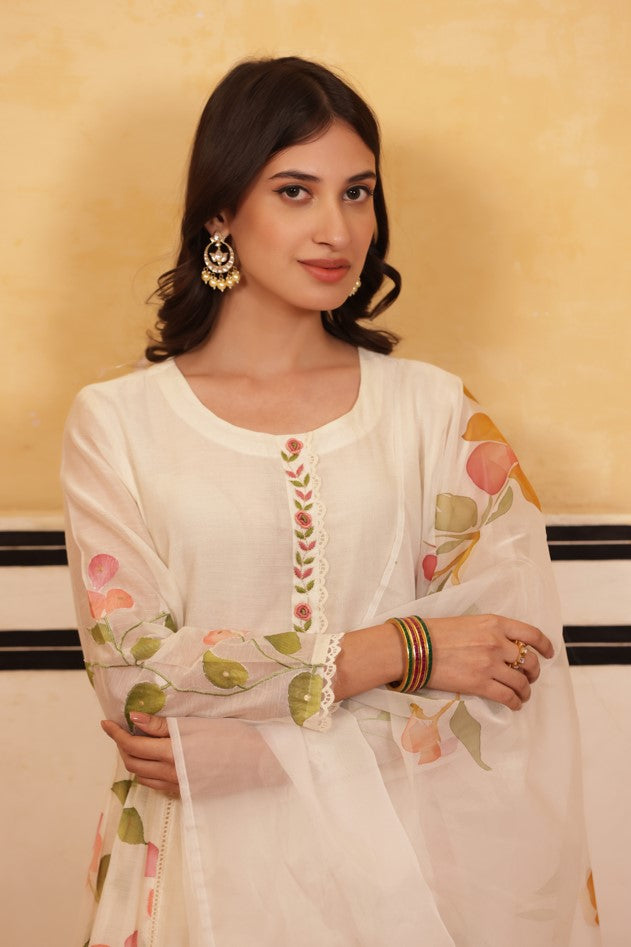 ANARKALI STYLE KURTI WITH MATCHING PANT AND DUPATTA