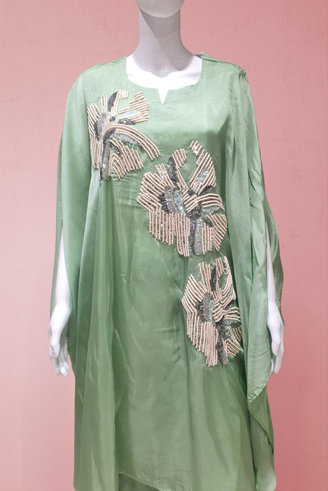 CASUAL INDO-WESTERN ORGANZA GOWN WITH PALAZO