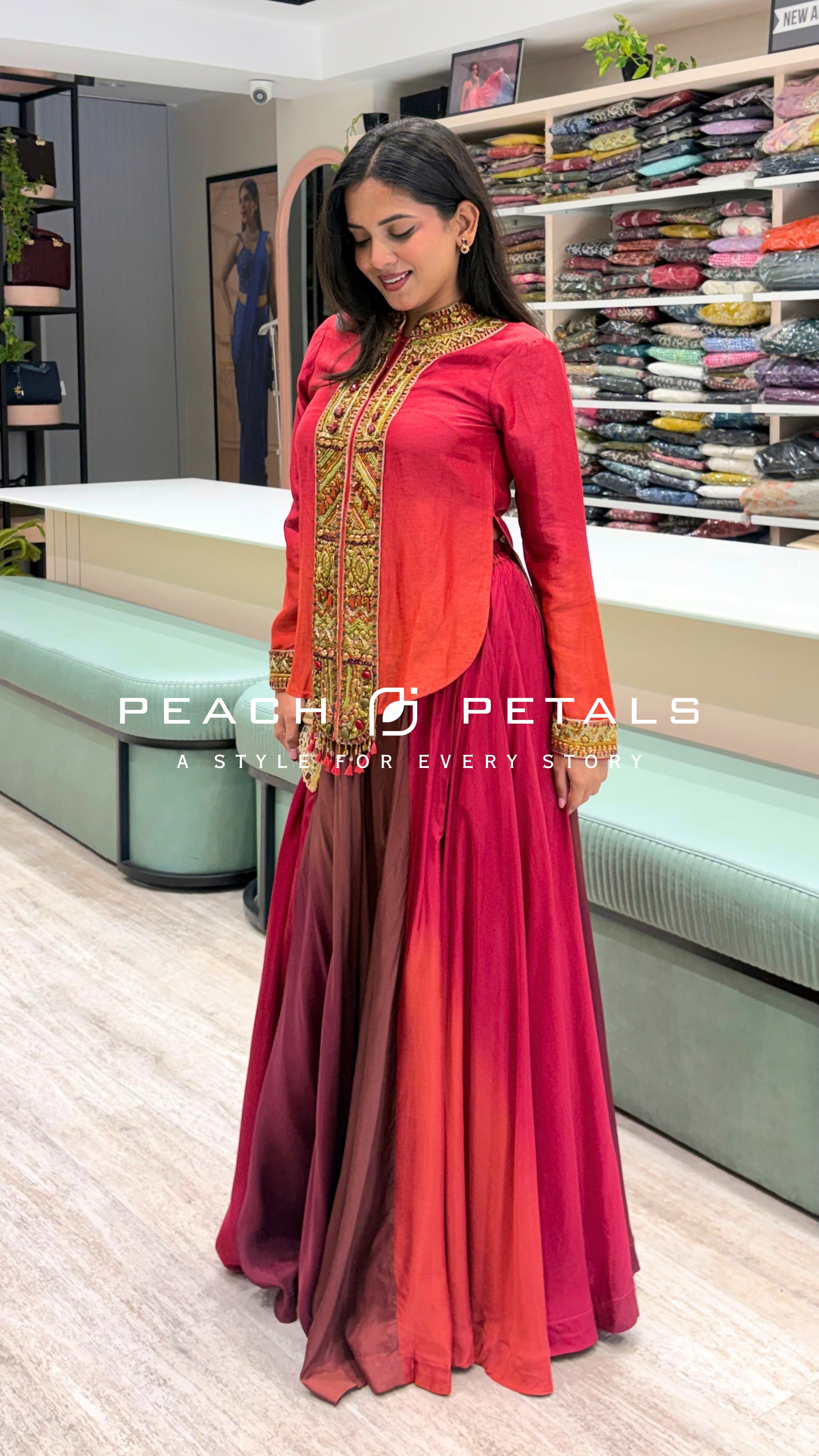 Women’s Designer Embroidered Anarkali Gown with Flared Skirt