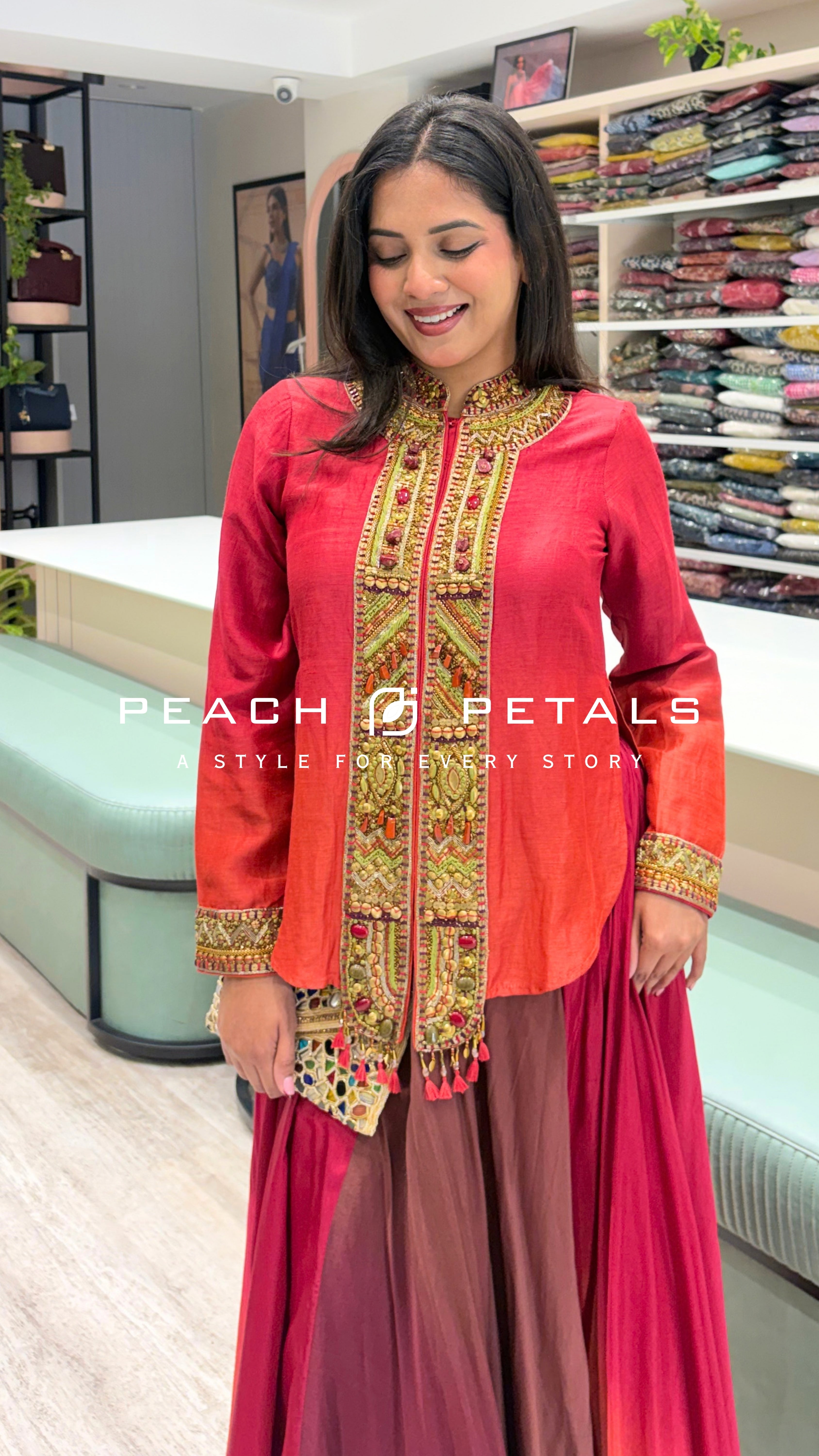 Women’s Designer Embroidered Anarkali Gown with Flared Skirt