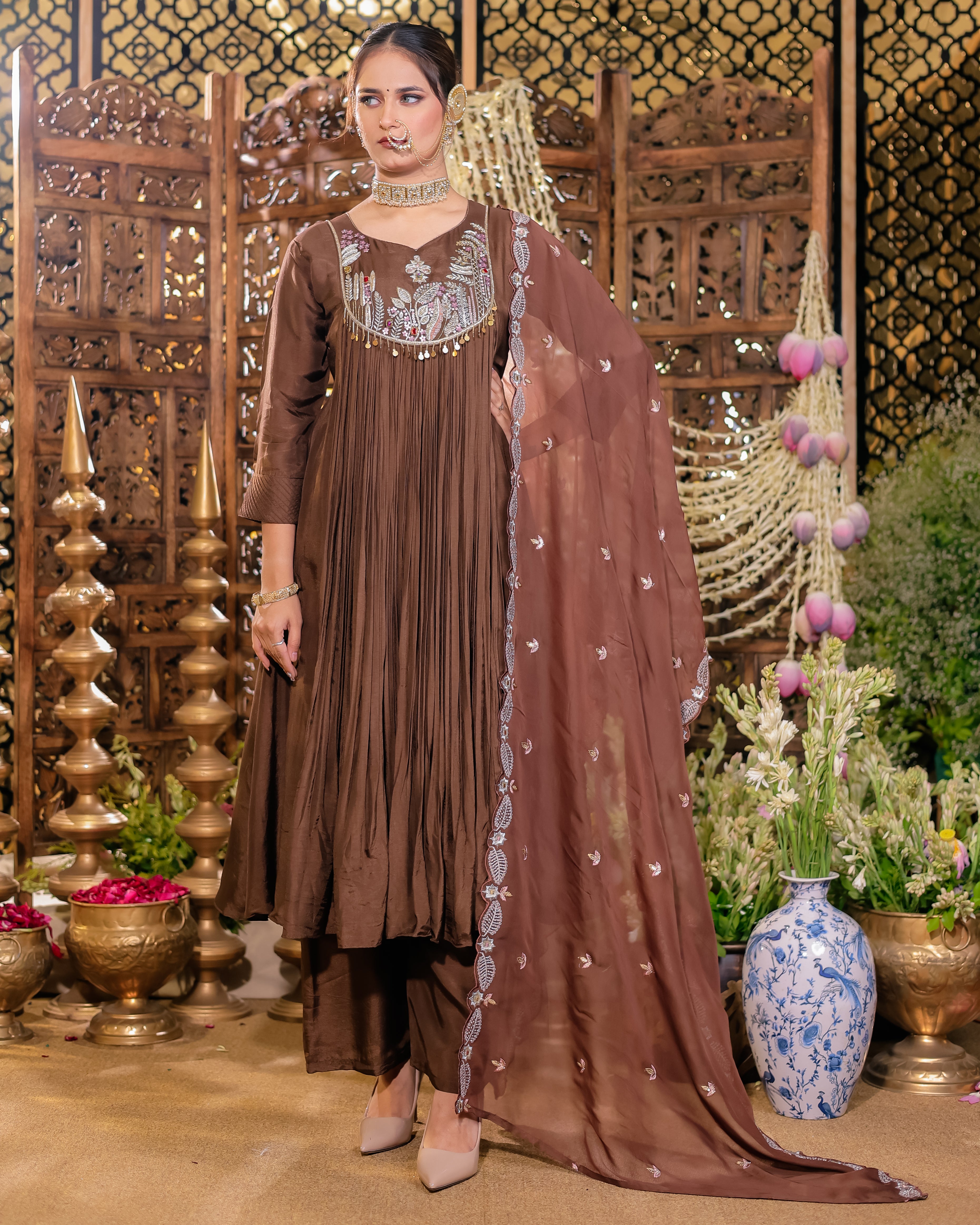 Royal look Anarkali Palazzo Set