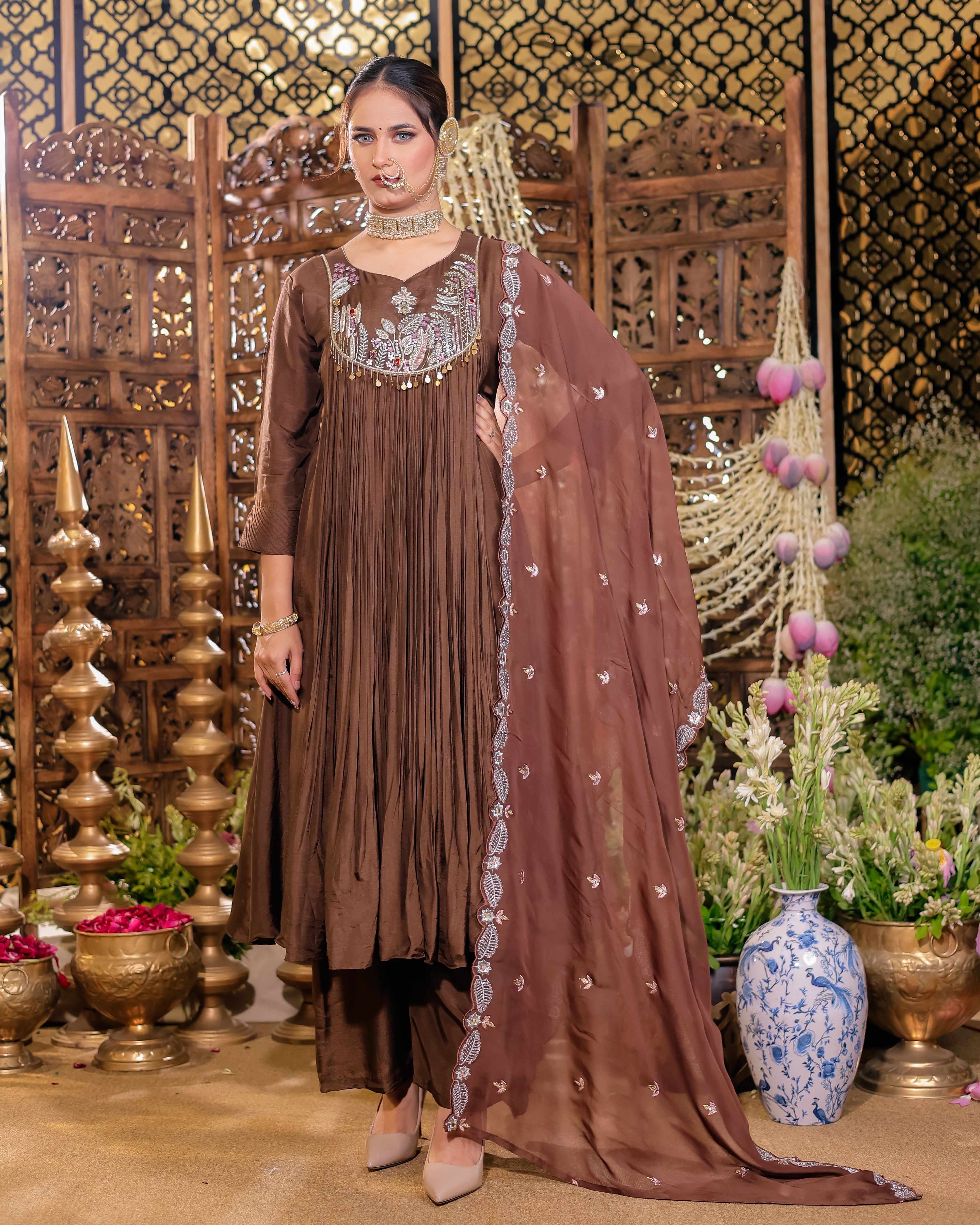 Royal look Anarkali Palazzo Set